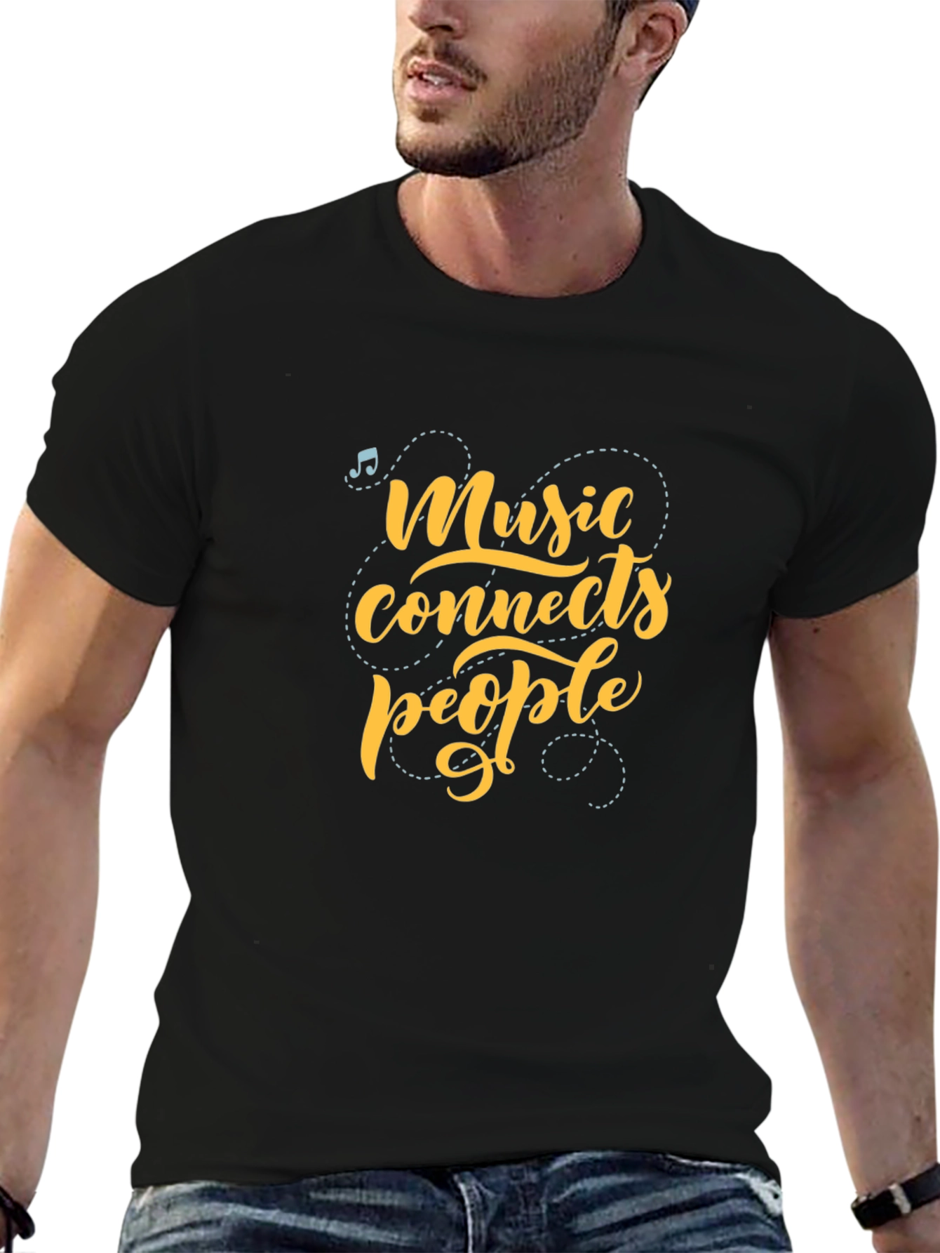 Music Connects People Graphic Tee - Black