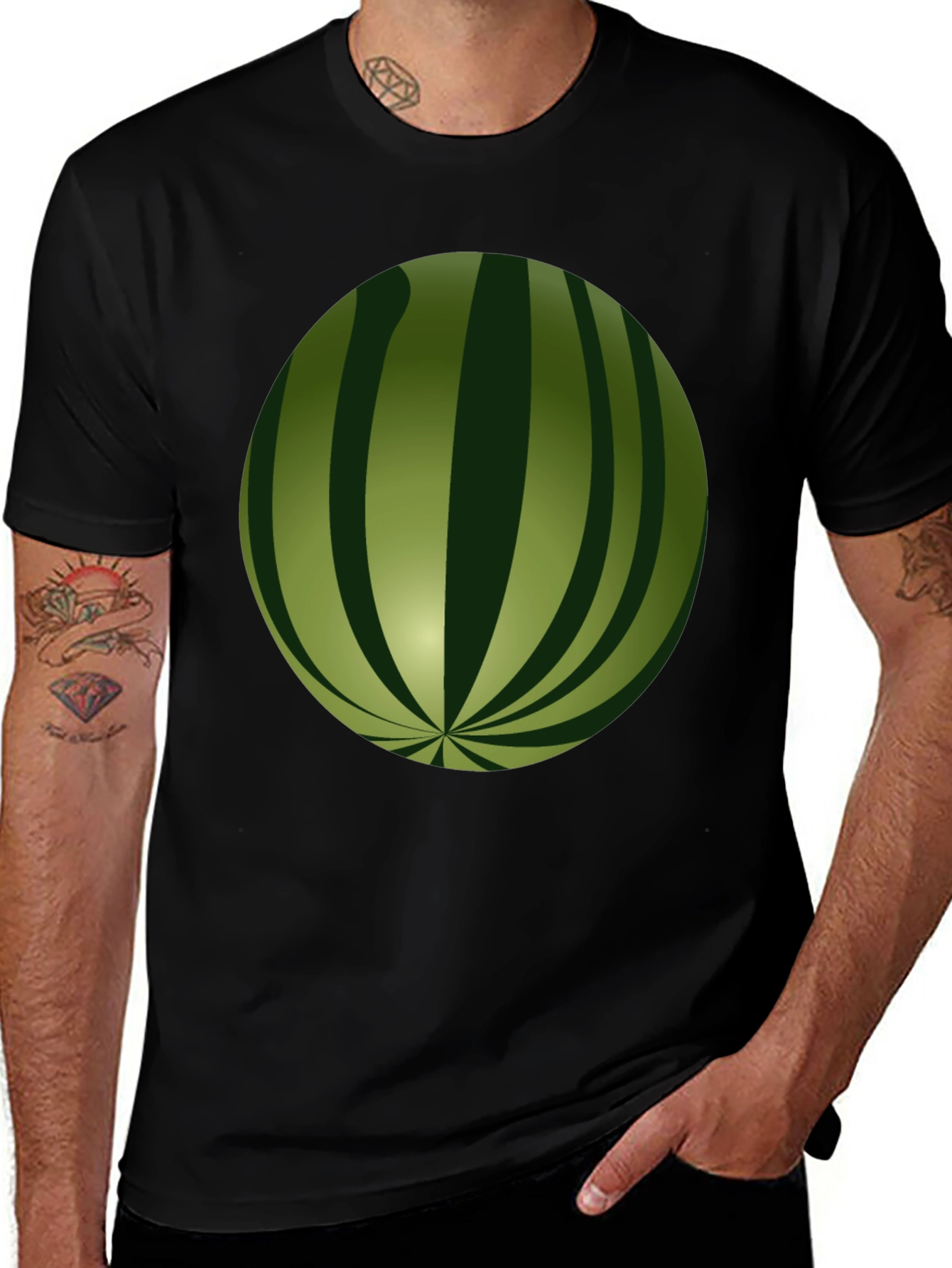 Watermelon Graphic Black T-Shirt