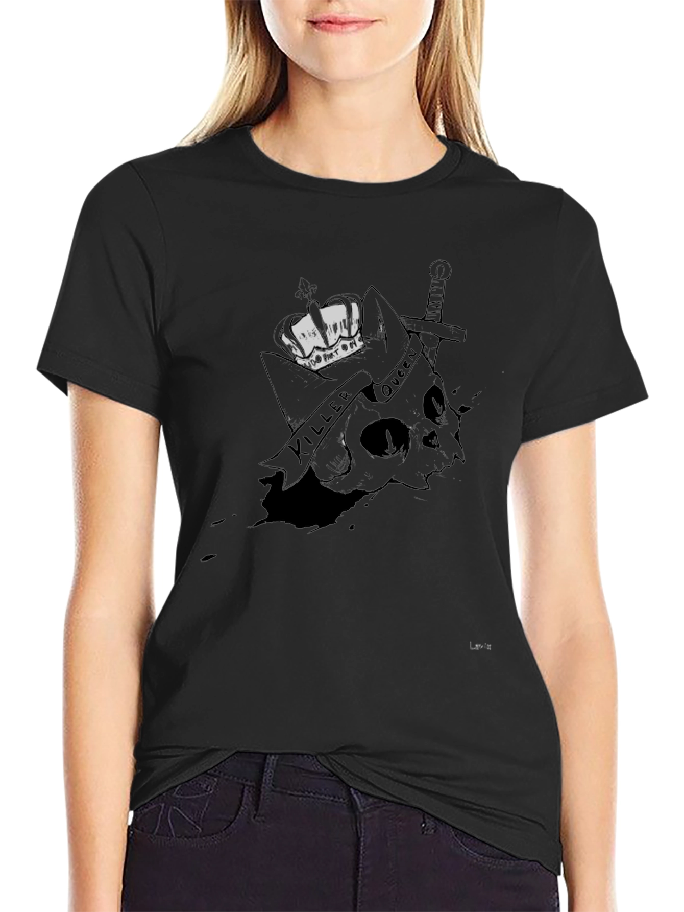 Killer Queen Graphic Tee - Black Cotton T-Shirt