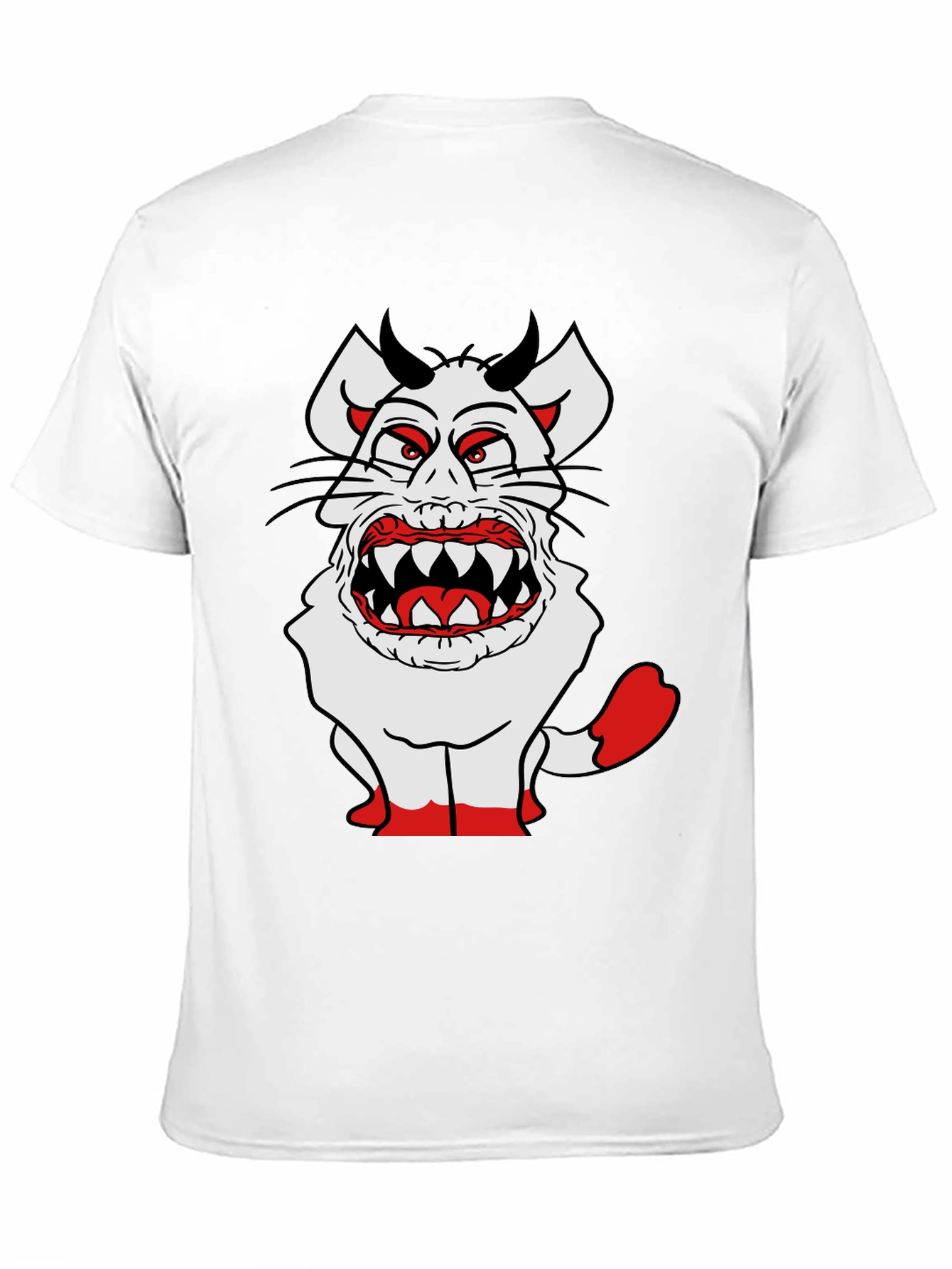 Monster Cartoon Graphic Tee - Black Cotton Blend