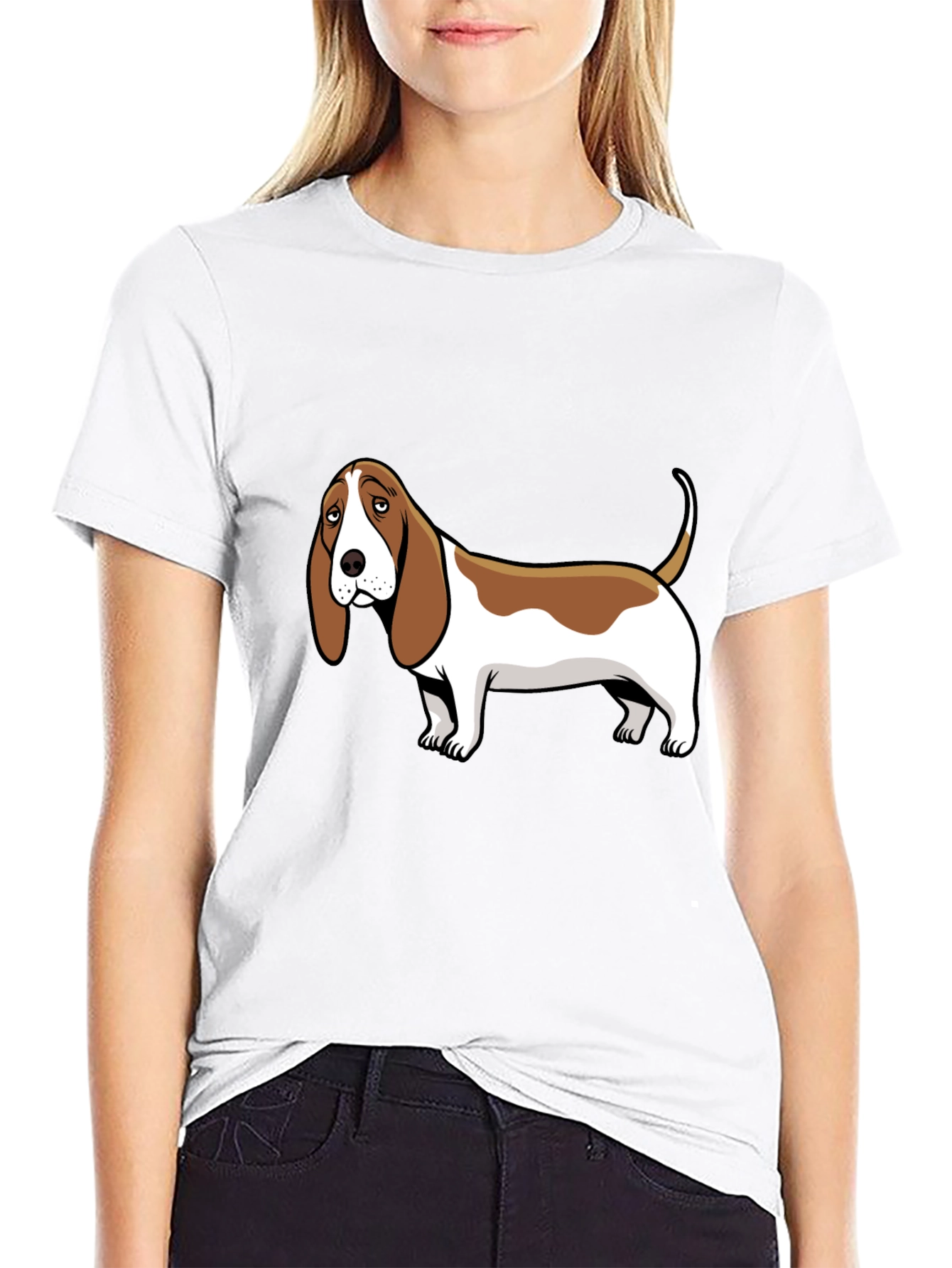 Basset Hound Dog Graphic Tee - Mens Black T-Shirt