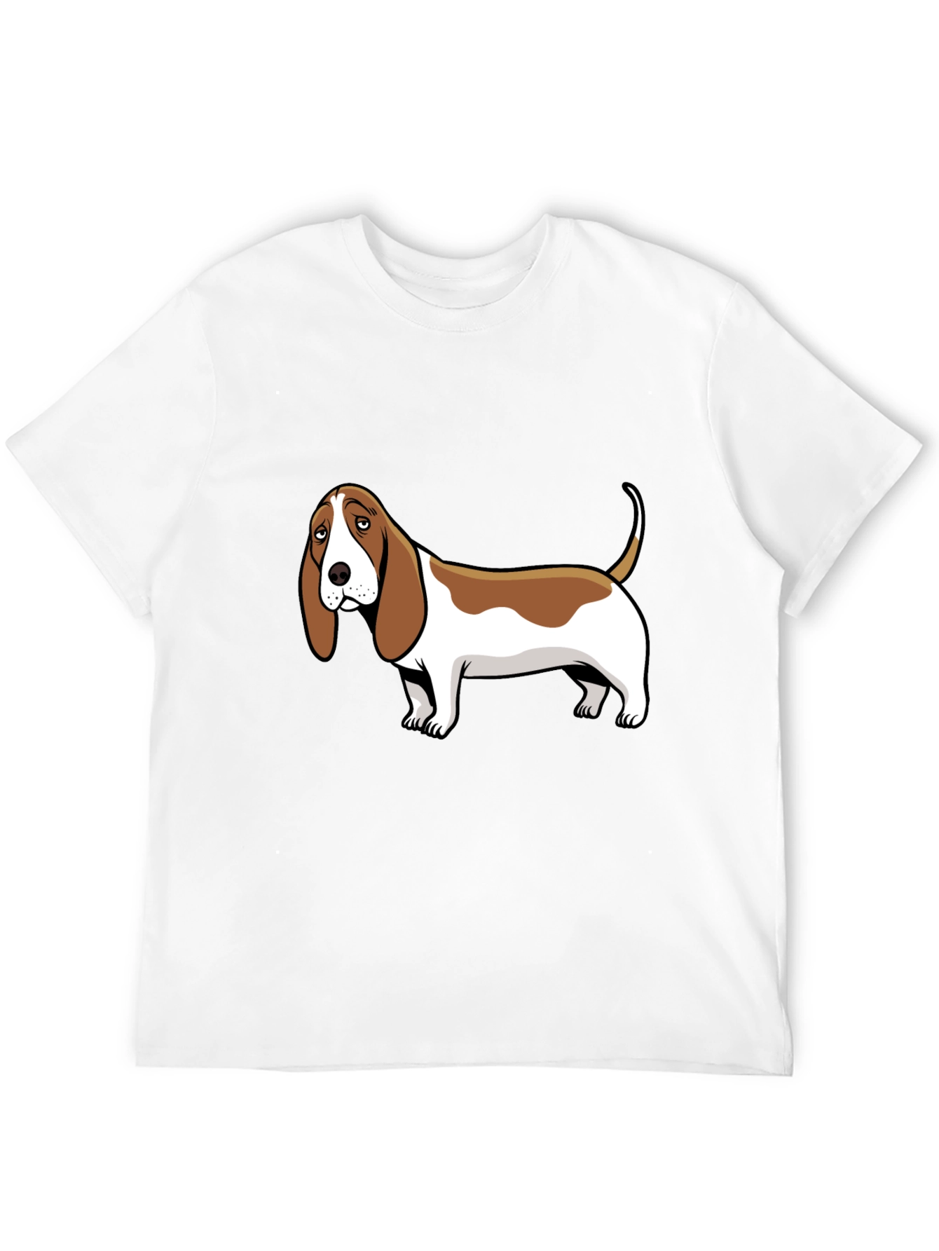 Basset Hound Dog Graphic Tee - Mens Black T-Shirt