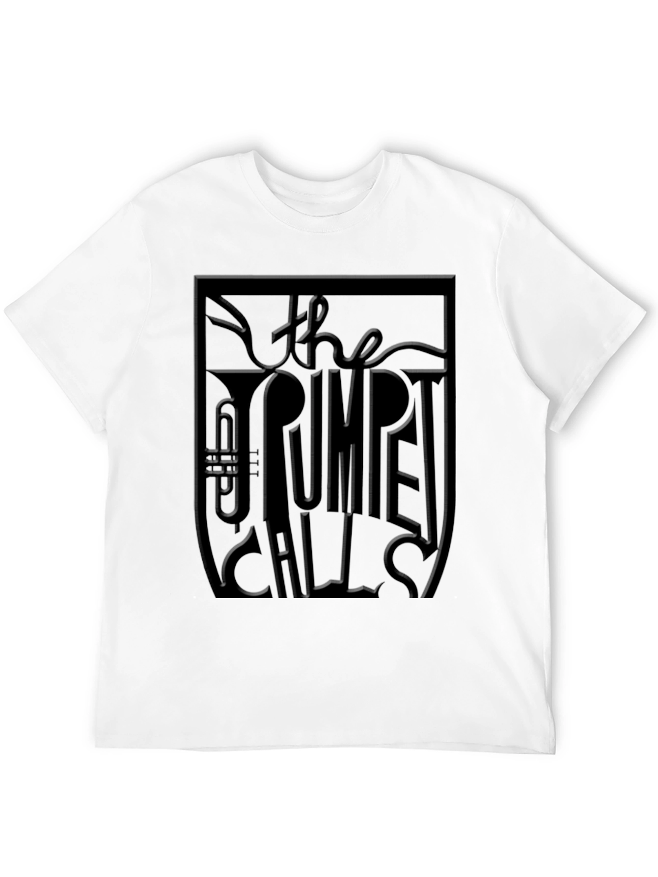 The Trumpet Call Embossed Graphic Tee - Black
