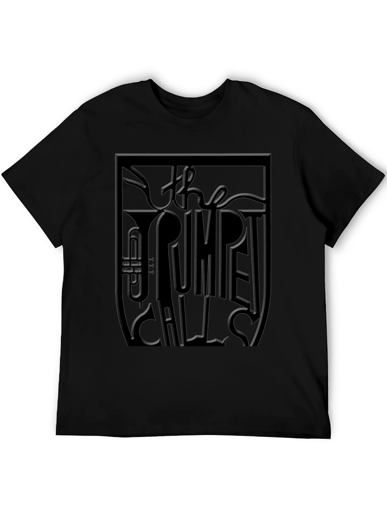 The Trumpet Call Embossed Graphic Tee - Black