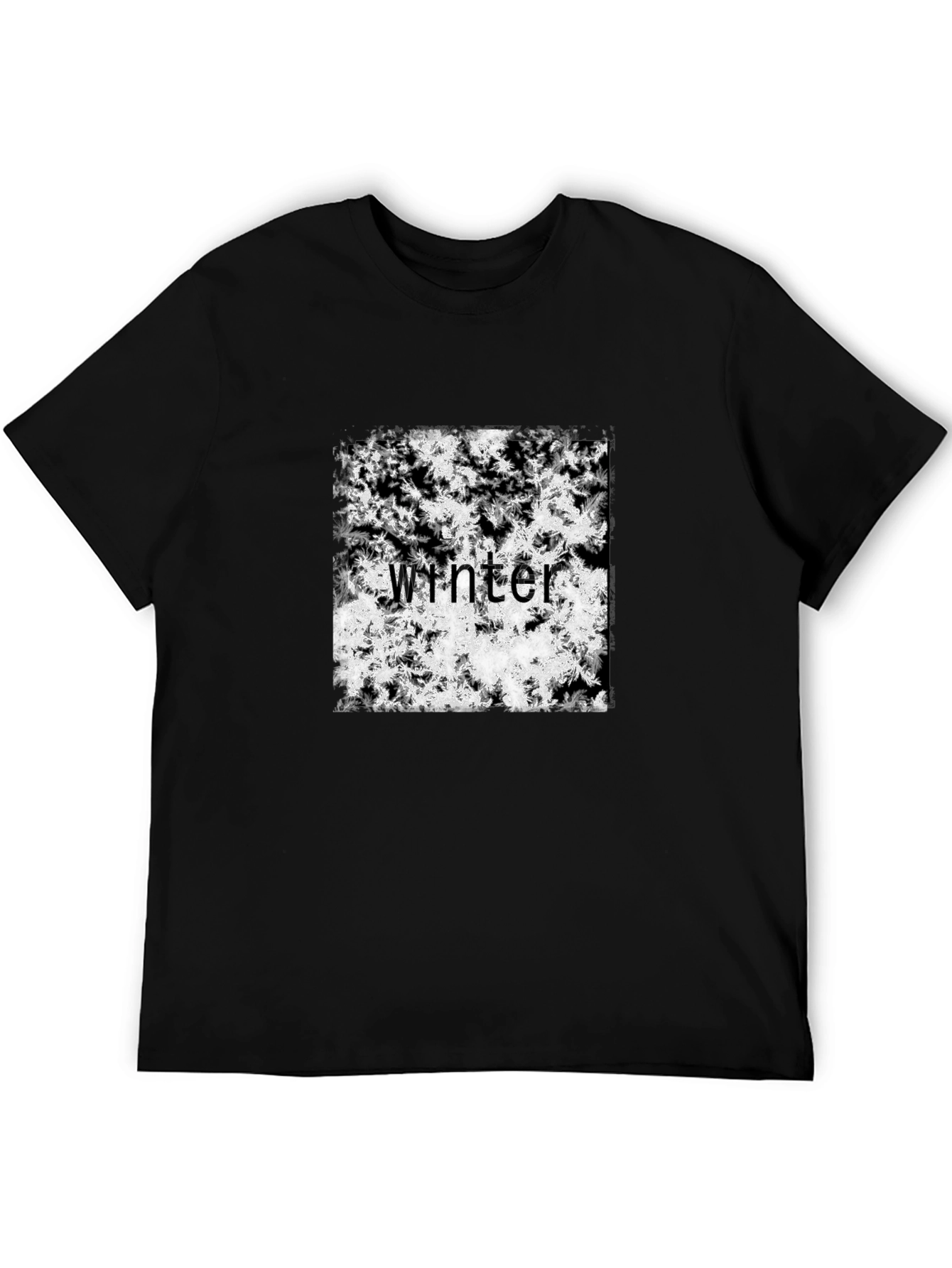 Winter Snowflake T-Shirt - Black Cotton Tee