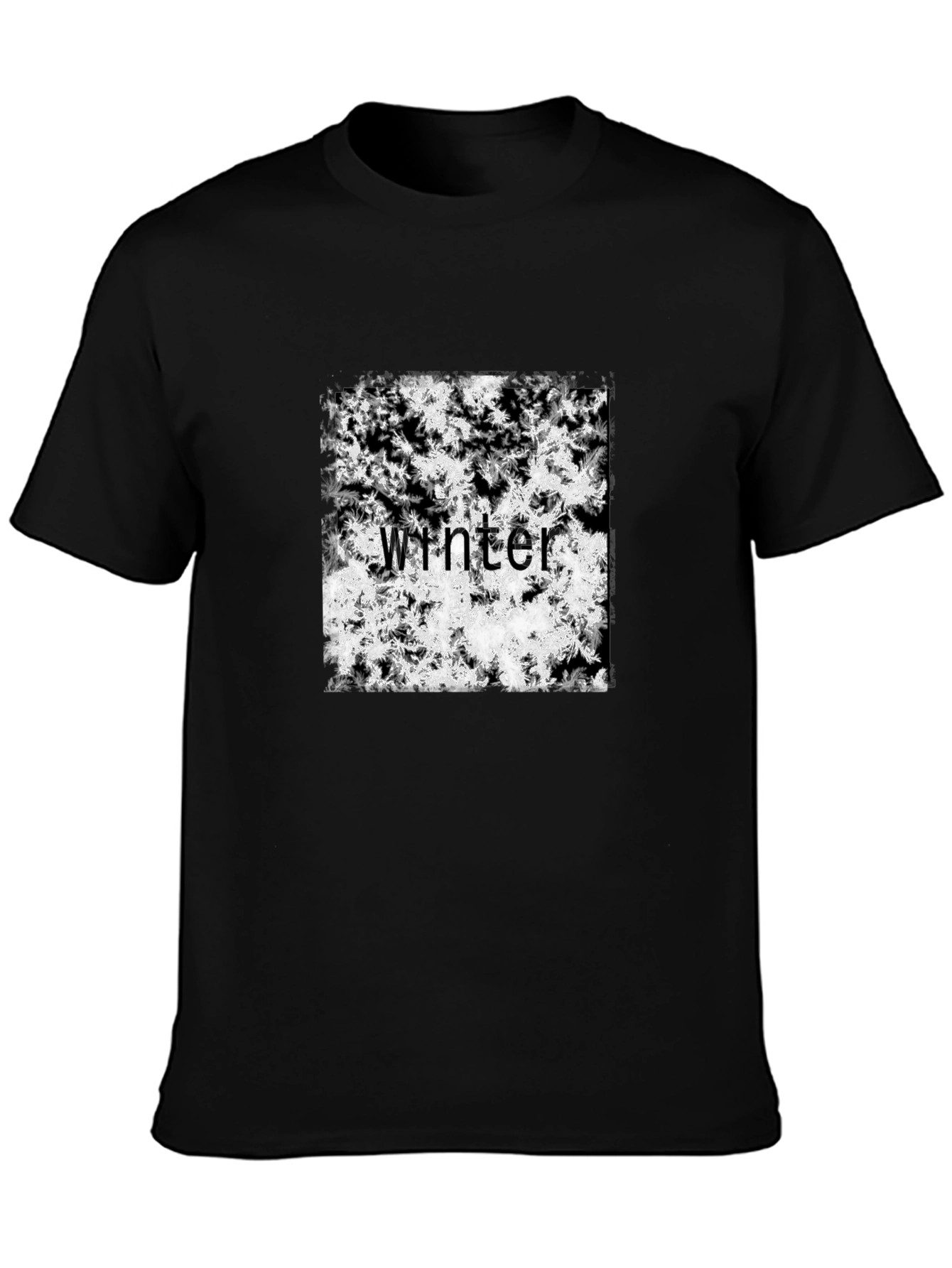 Winter Snowflake T-Shirt - Black Cotton Tee