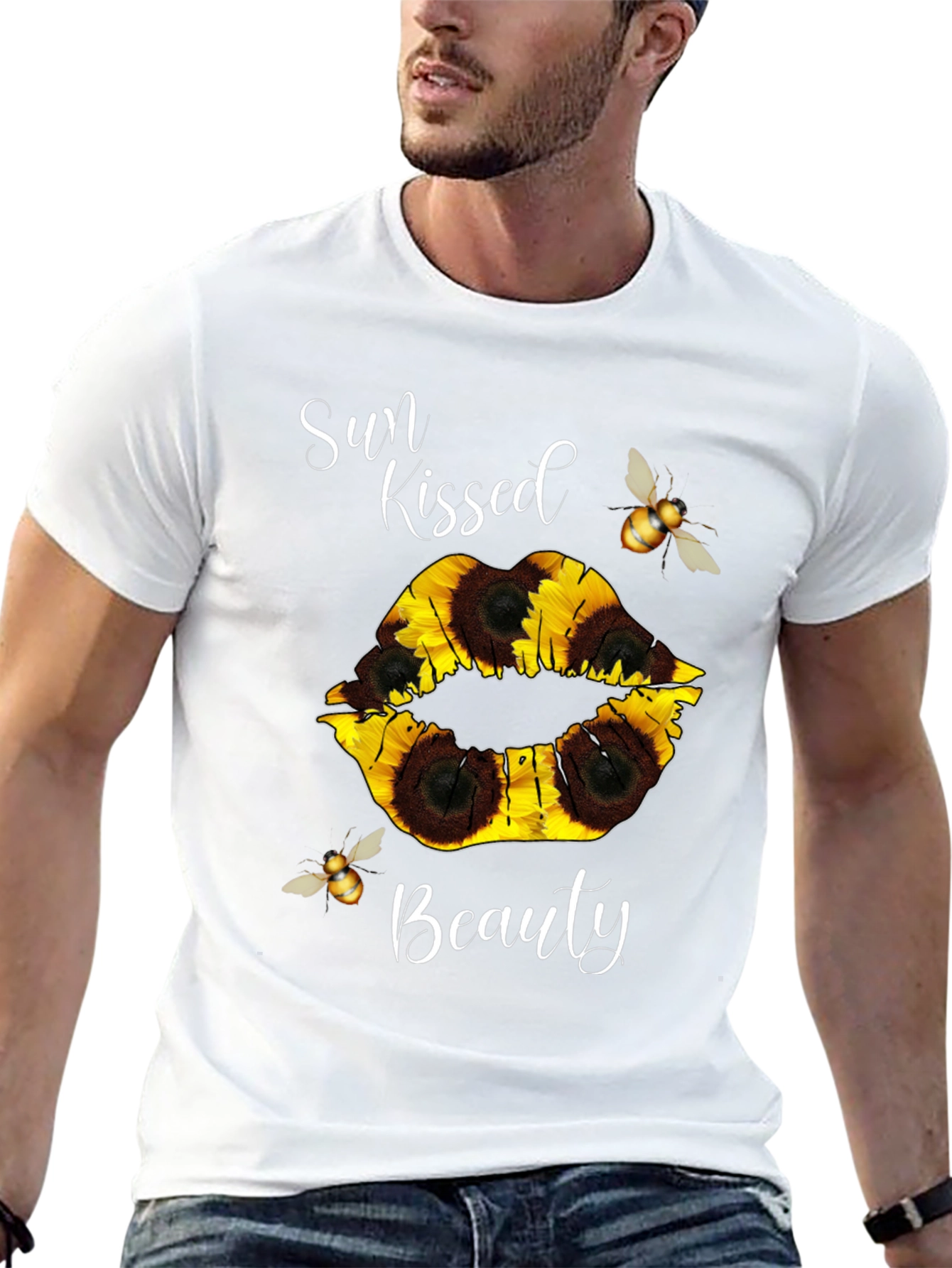 Sun Kissed Beauty Sunflower Lip T-Shirt