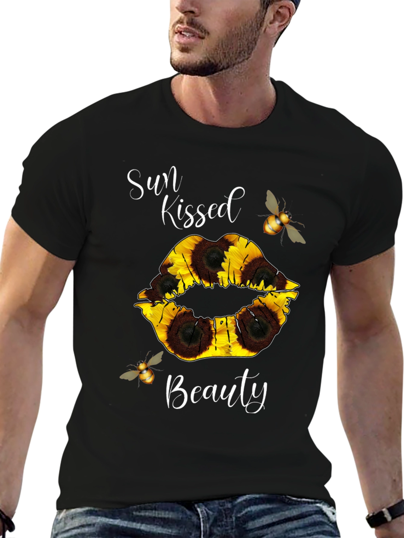 Sun Kissed Beauty Sunflower Lip T-Shirt