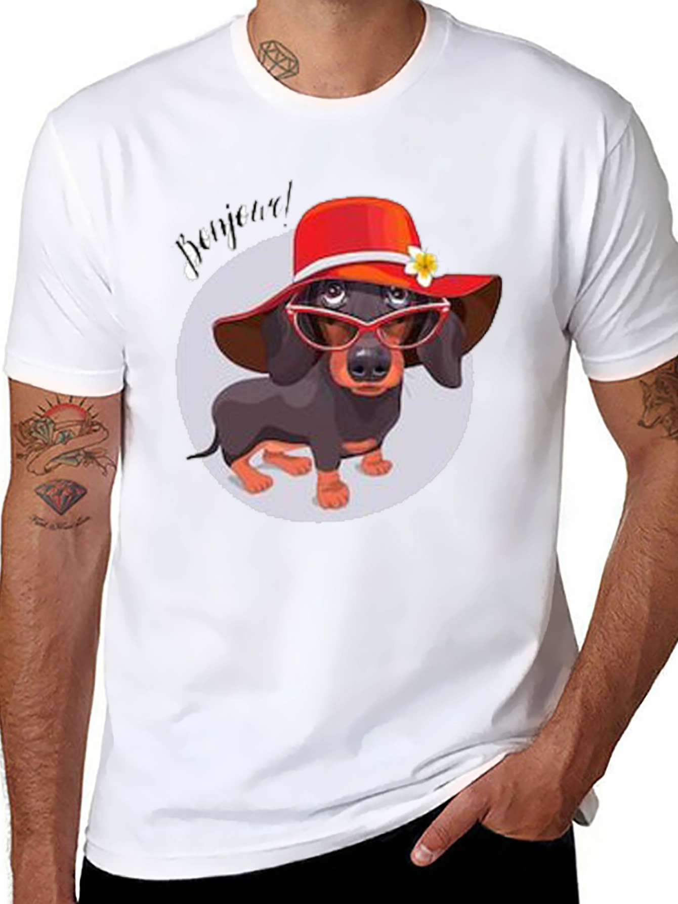 Dachshund in Hat T-Shirt - Funny Dog Lover Tee