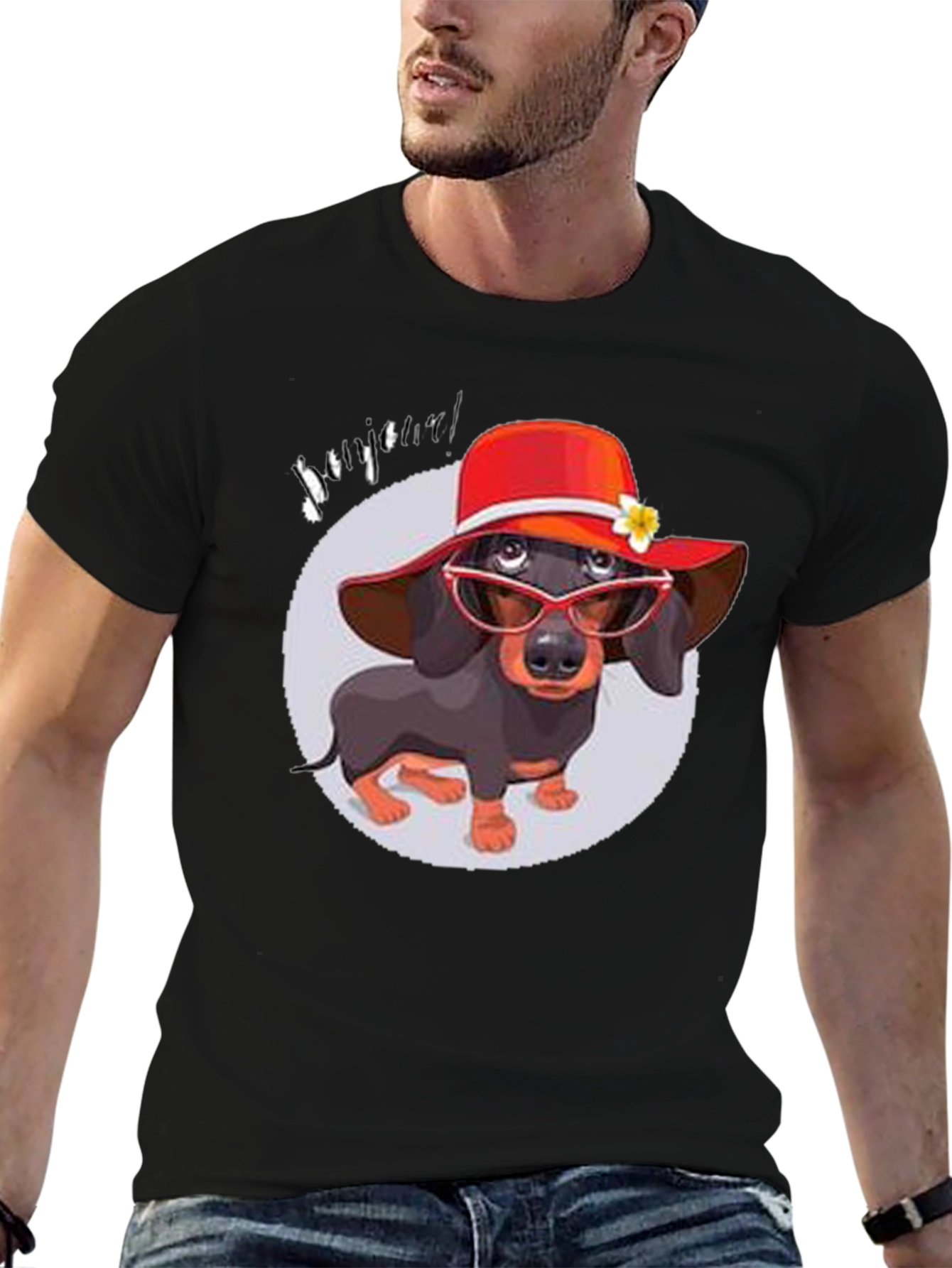 Dachshund in Hat T-Shirt - Funny Dog Lover Tee
