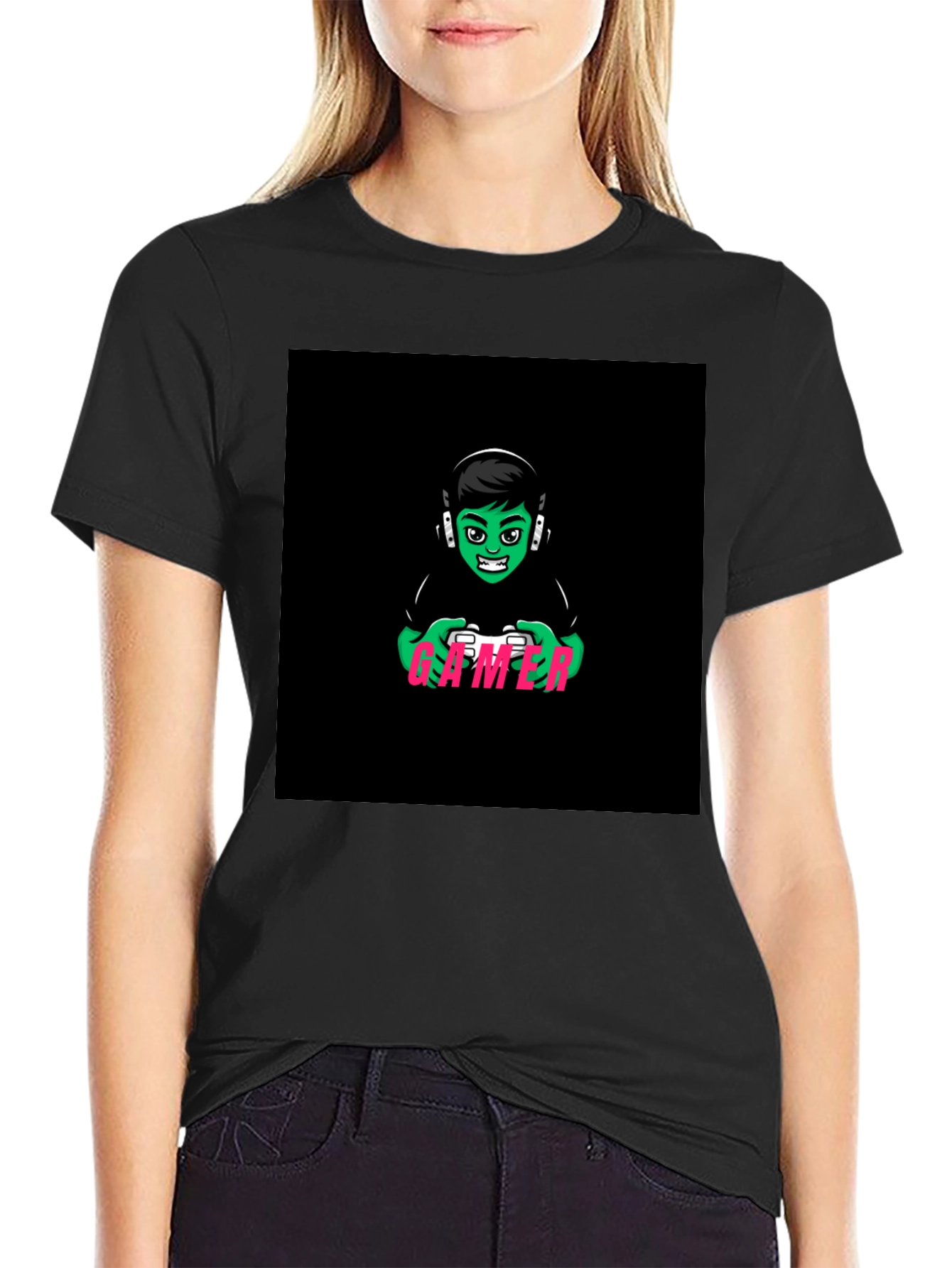 Gamer Graphic T-Shirt - Black Cotton Tee