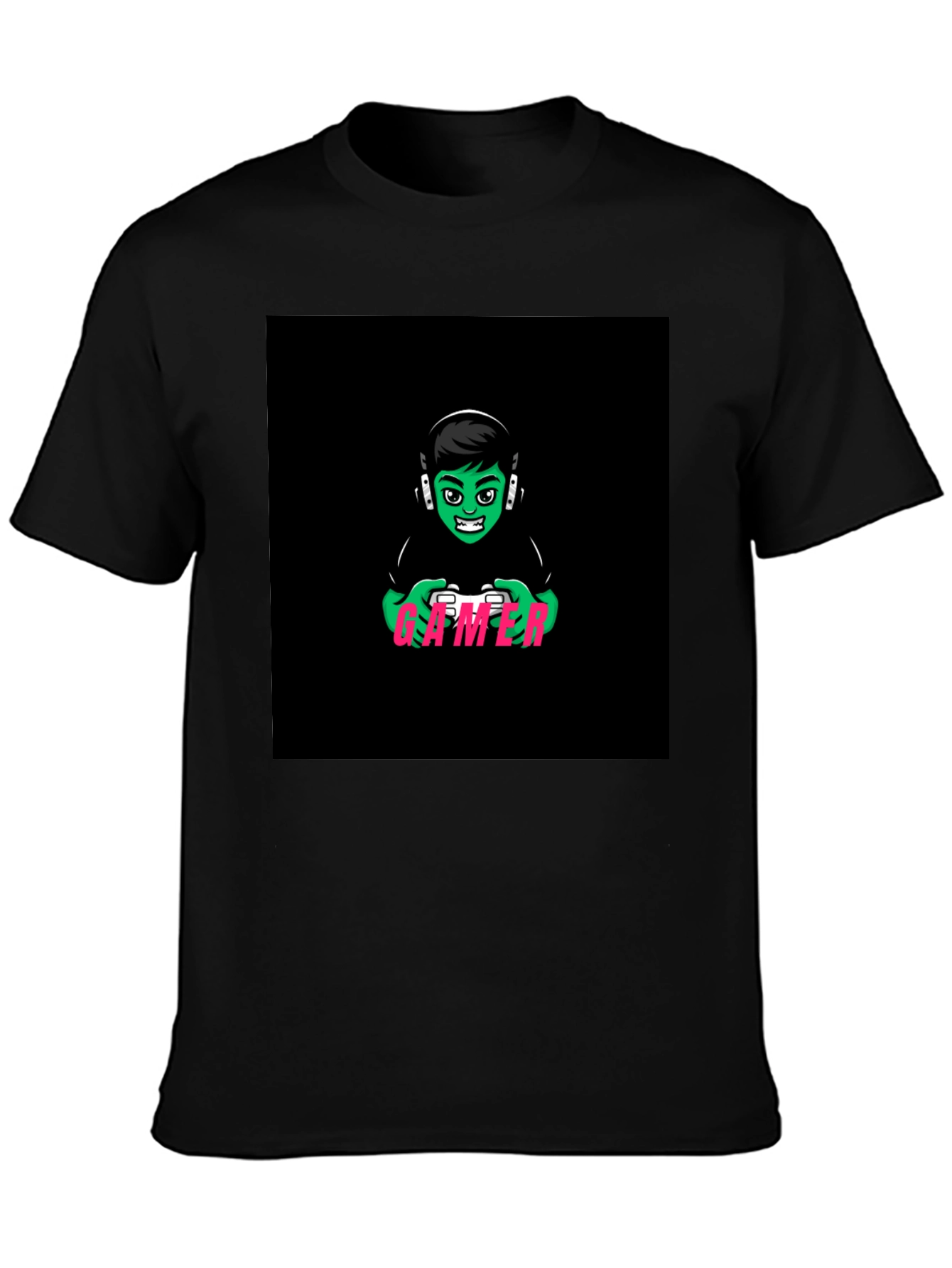 Gamer Graphic T-Shirt - Black Cotton Tee