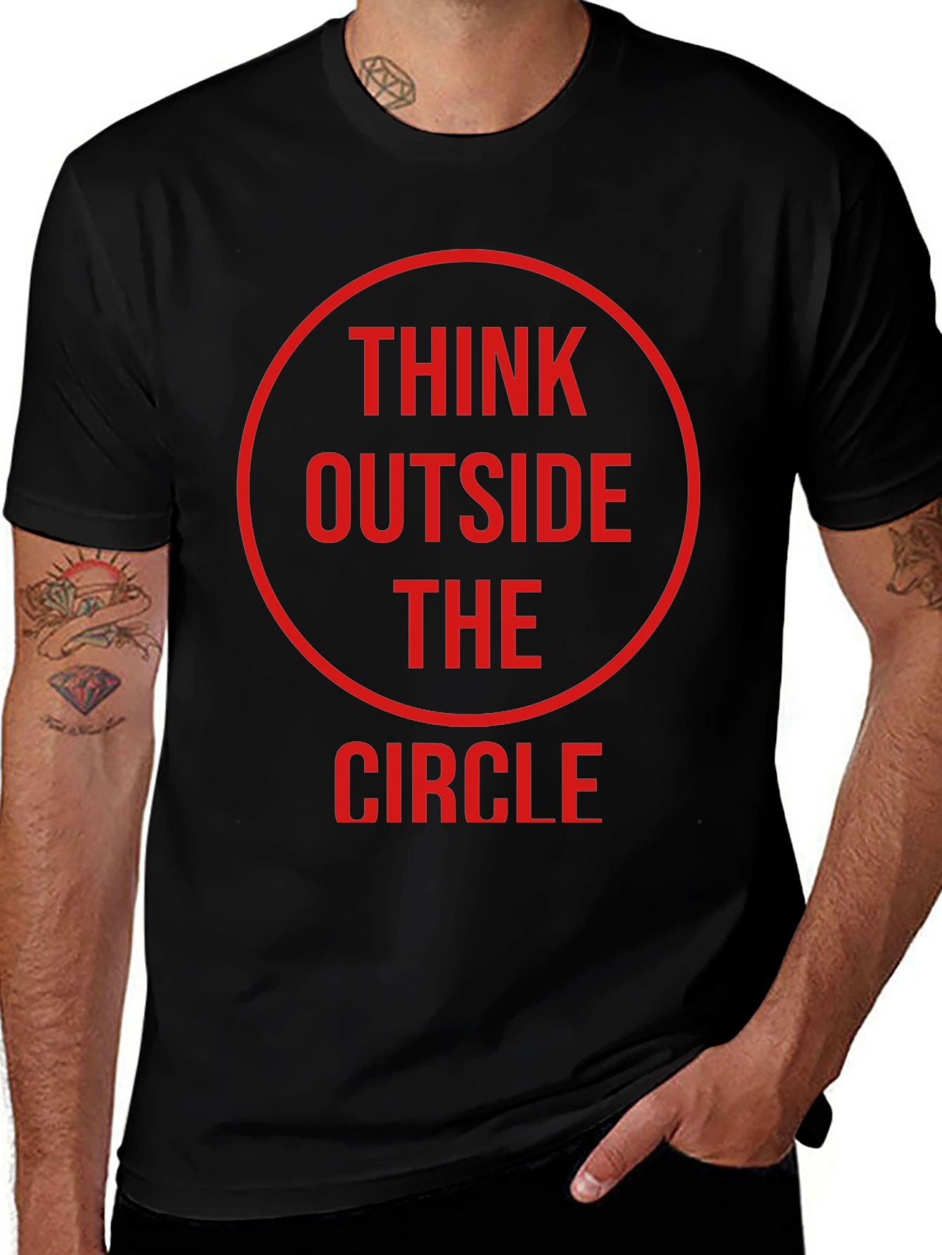 Think Outside the Circle Graphic T-Shirt