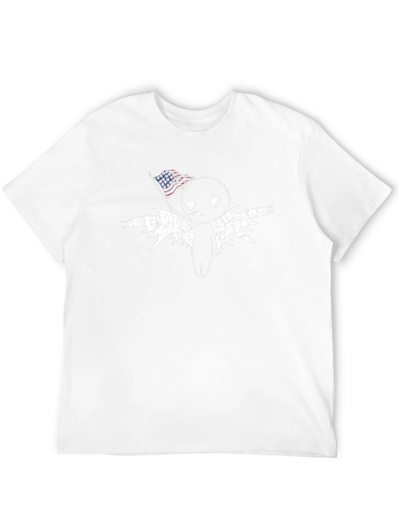 American Flag Angel Graphic Tee - Black