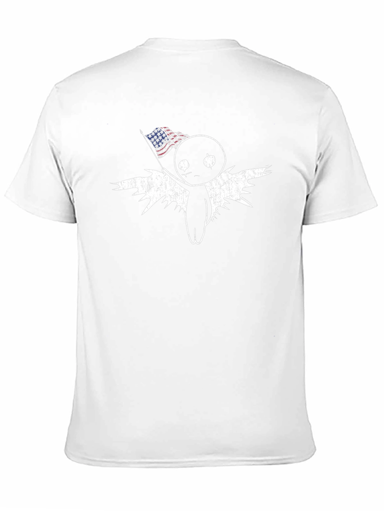 American Flag Angel Graphic Tee - Black