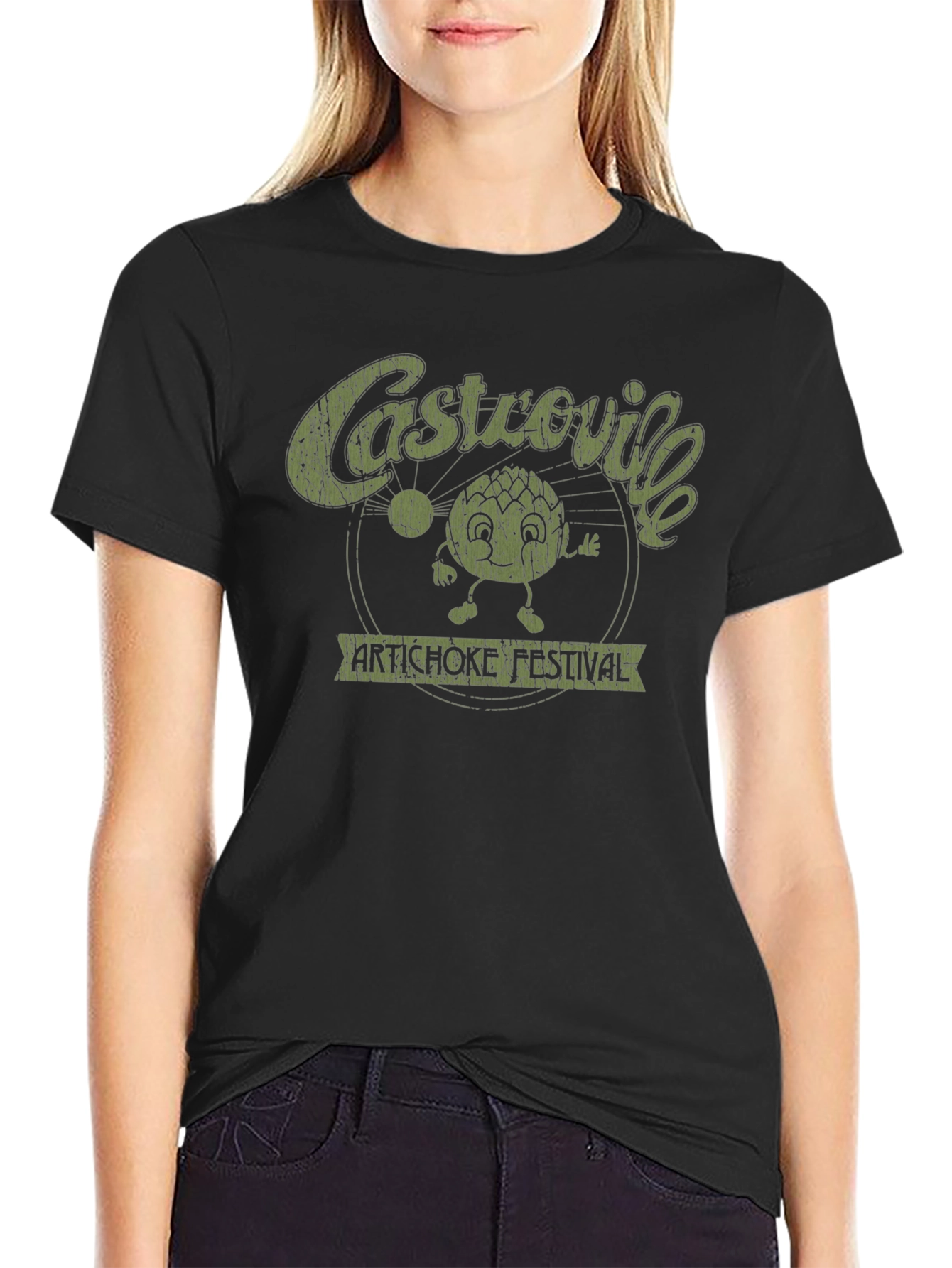 Castrovile Artichoke Festival Black Graphic T-Shirt