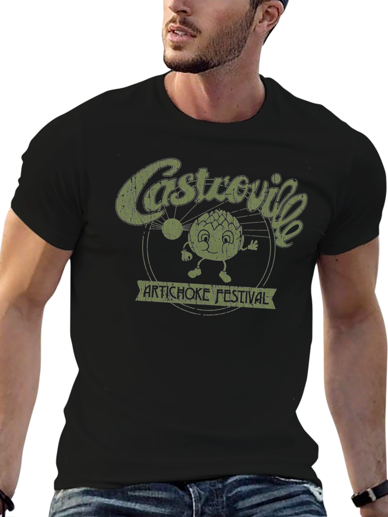 Castrovile Artichoke Festival Black Graphic T-Shirt