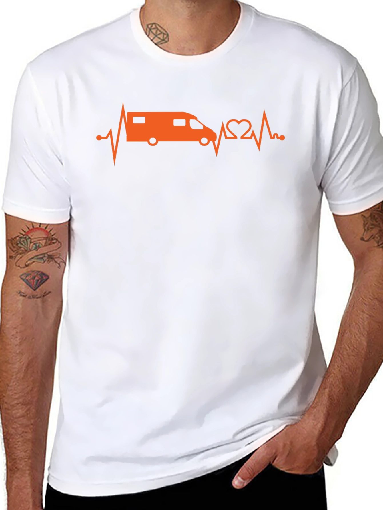 Camper Van Heartbeat T-Shirt - Adventure Ready