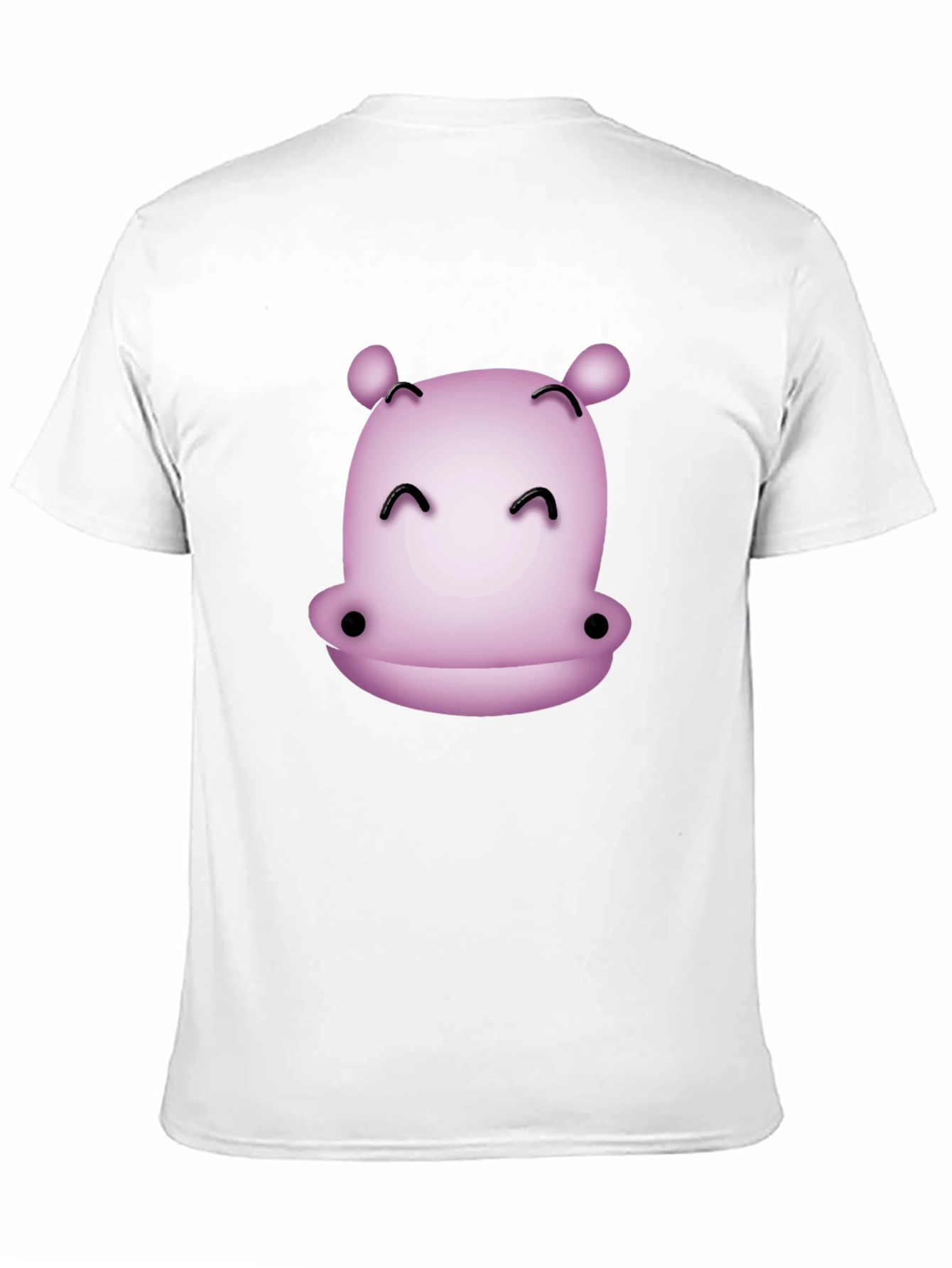 Cute Hippo Graphic T-Shirt - Black Casual Tee