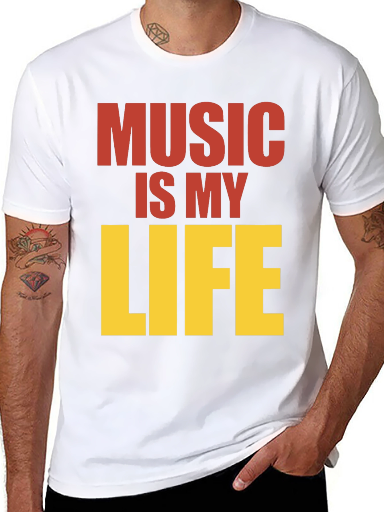 Music is My Life Graphic Tee - Black