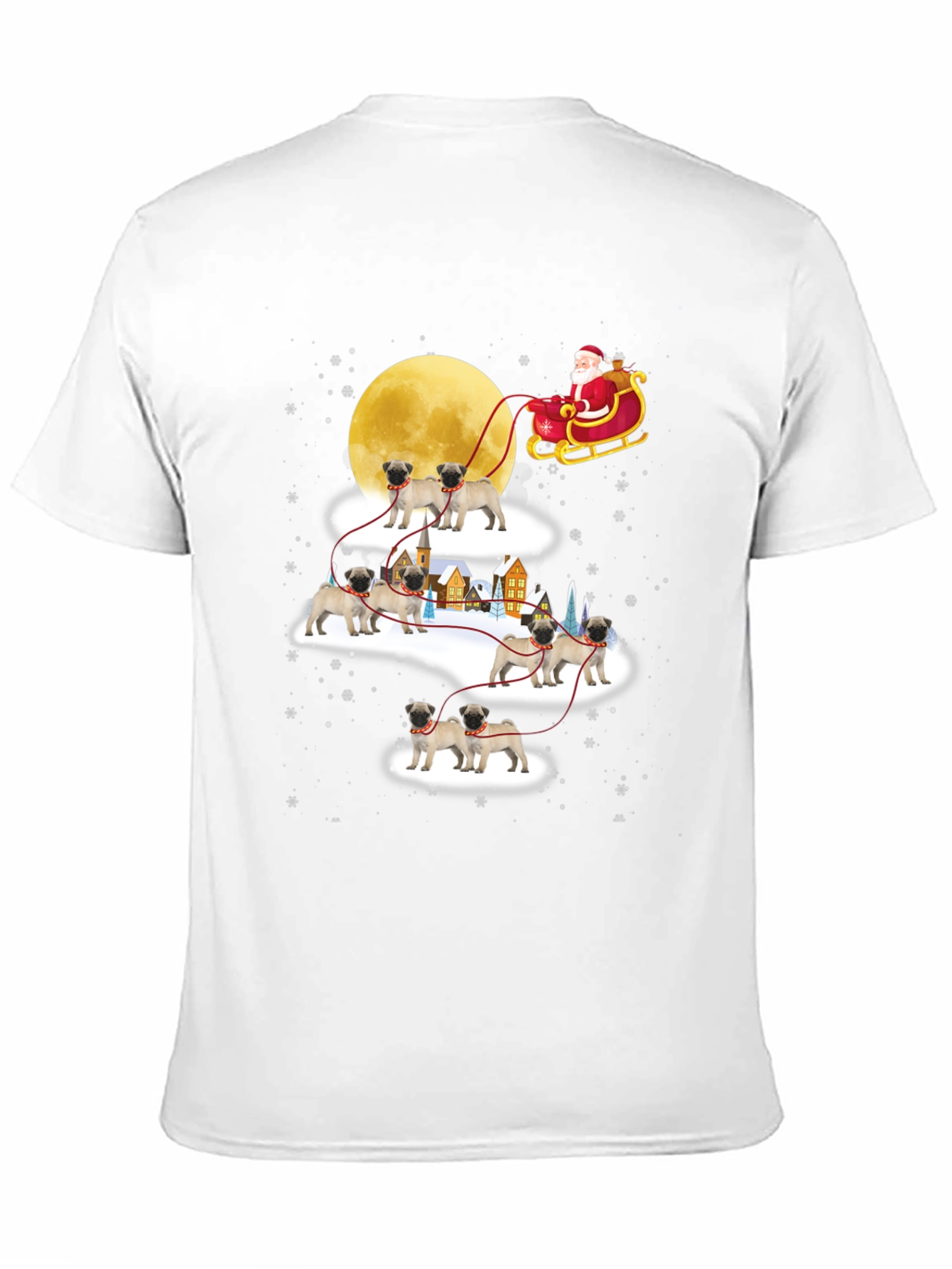 Christmas Pug Santa Sleigh T-Shirt
