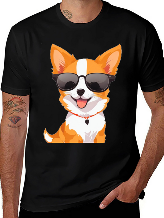 Cool Corgi Graphic Tee - Unisex Black T-Shirt