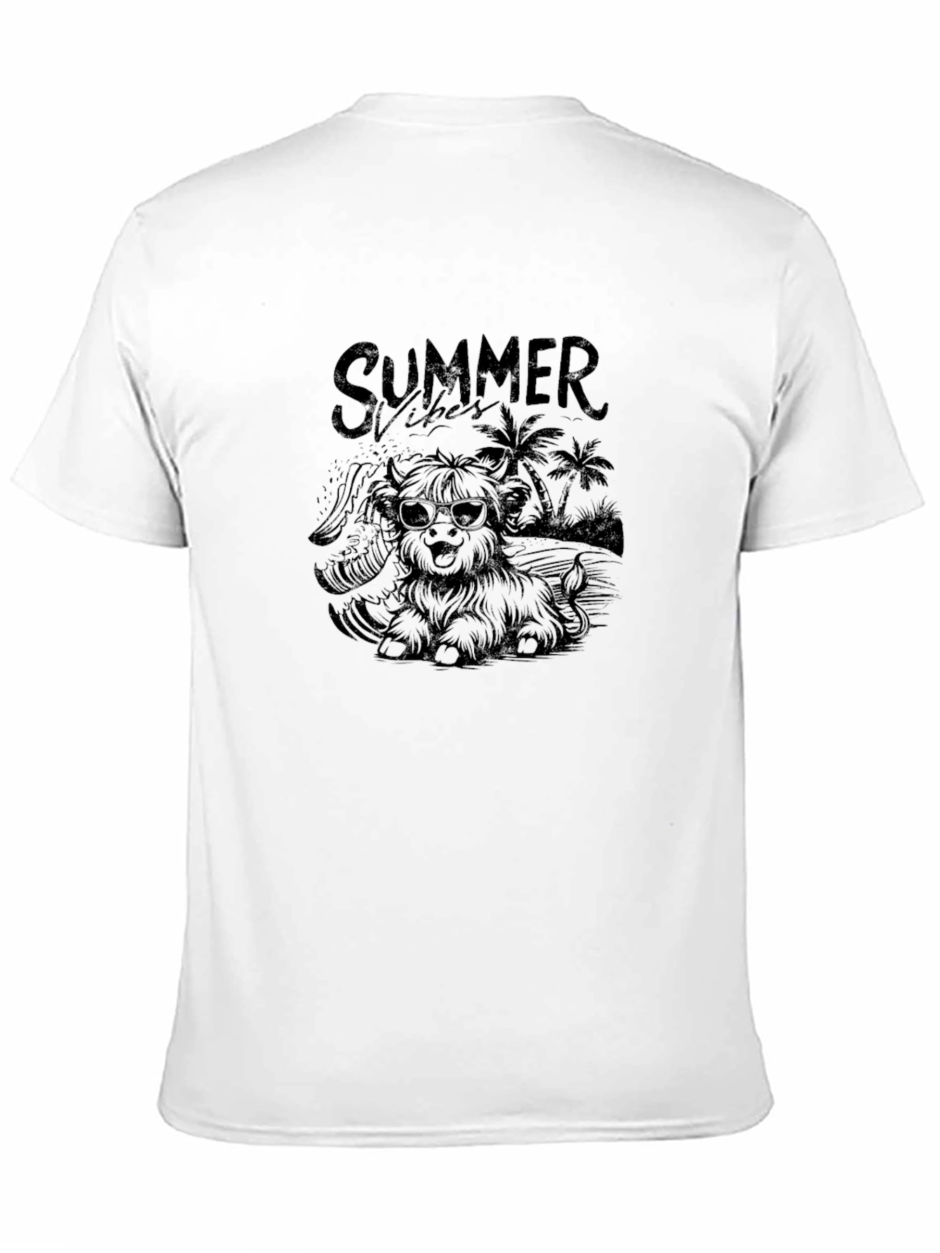 Summer Vibes Dog Graphic Tee - Black