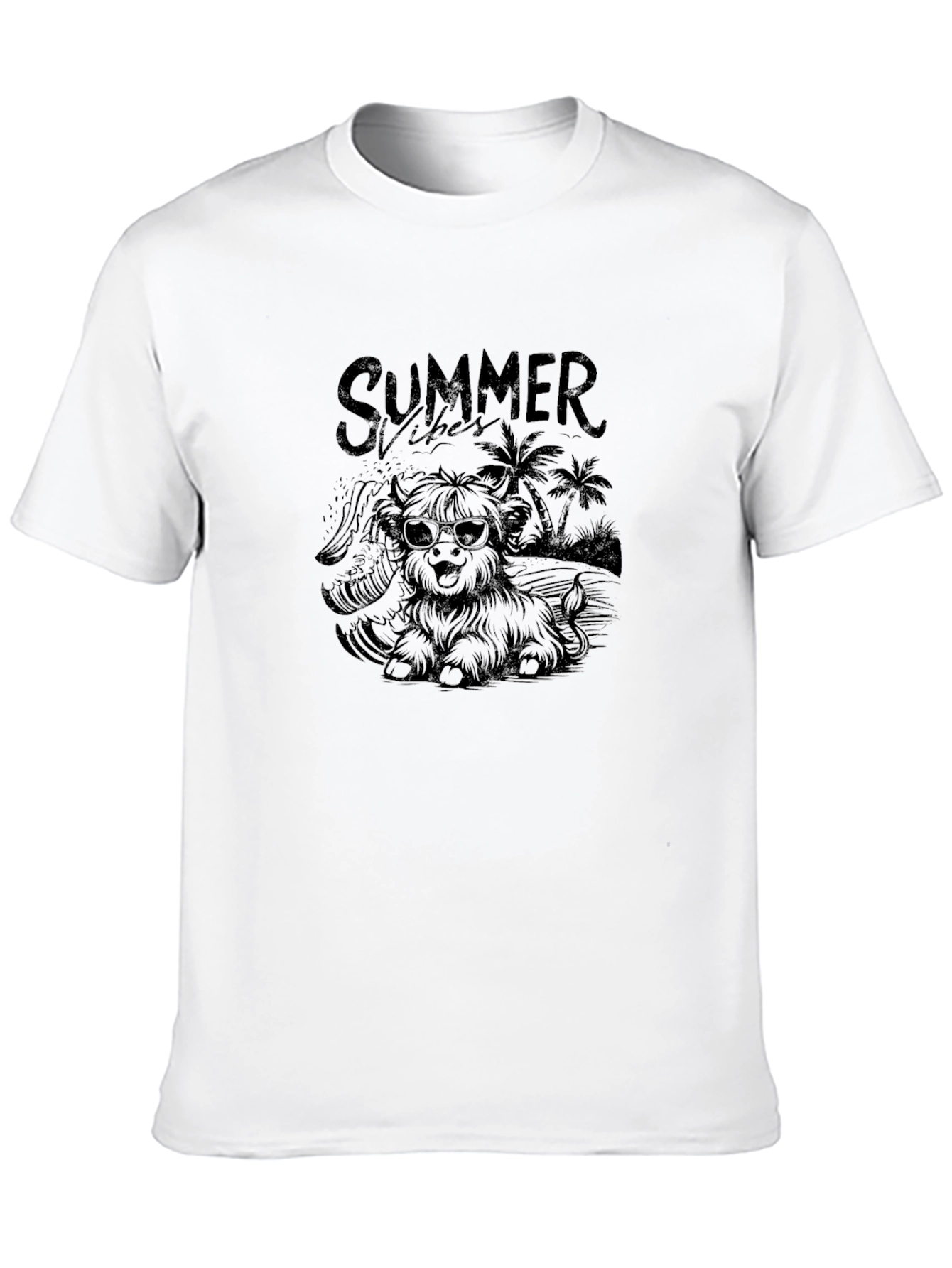 Summer Vibes Dog Graphic Tee - Black