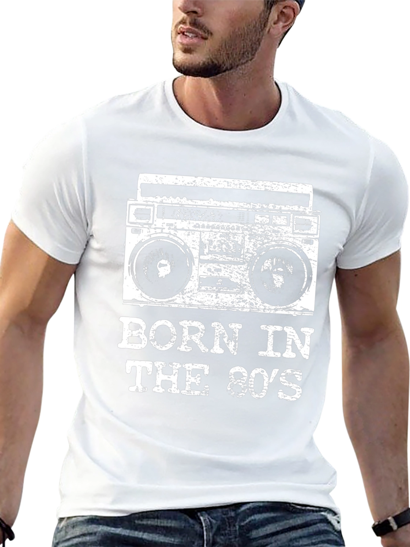 Born in the 80s Retro Boombox T-Shirt