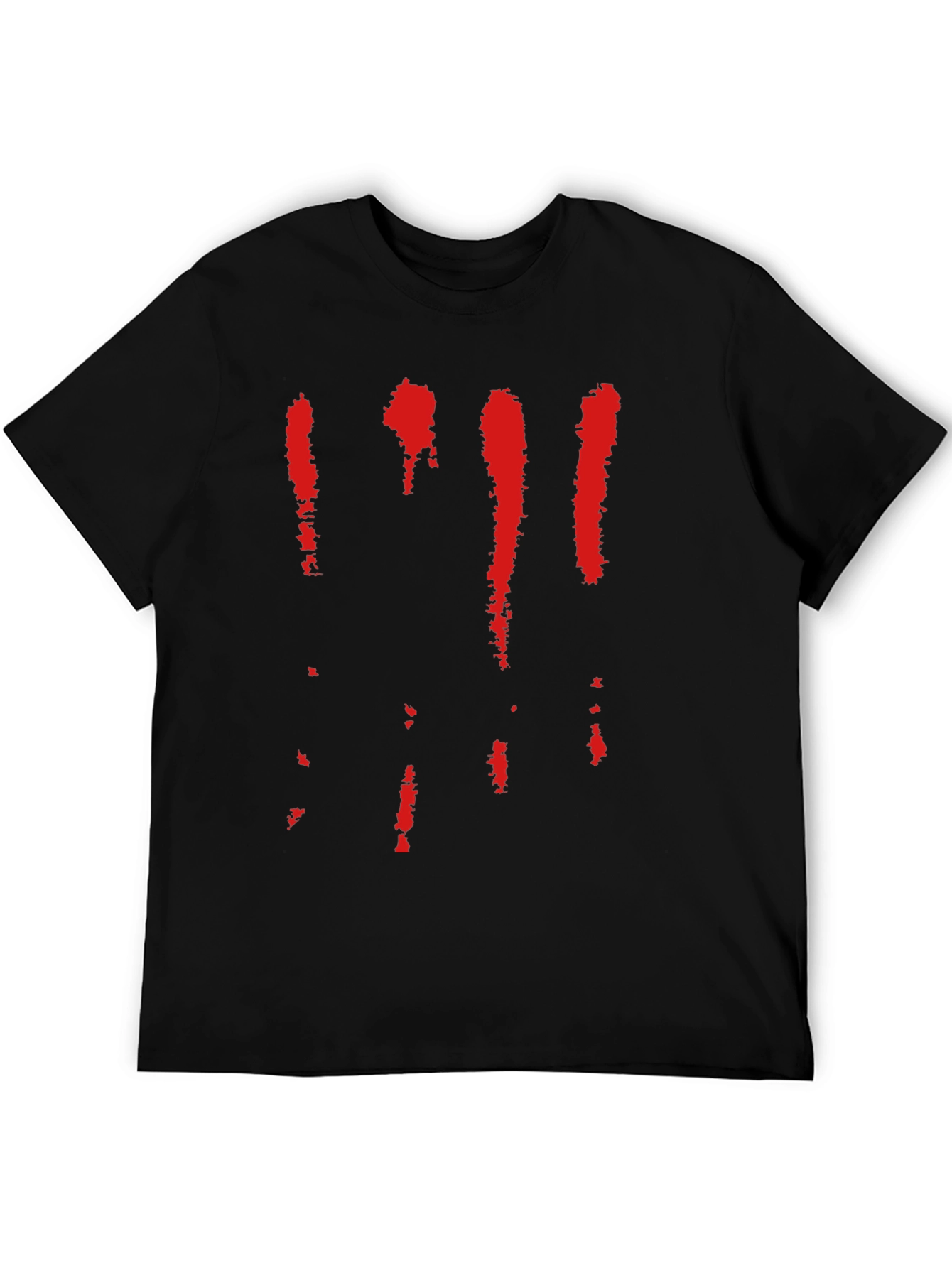 Bloody Stripe Graphic Tee - Mens Black Cotton T-Shirt