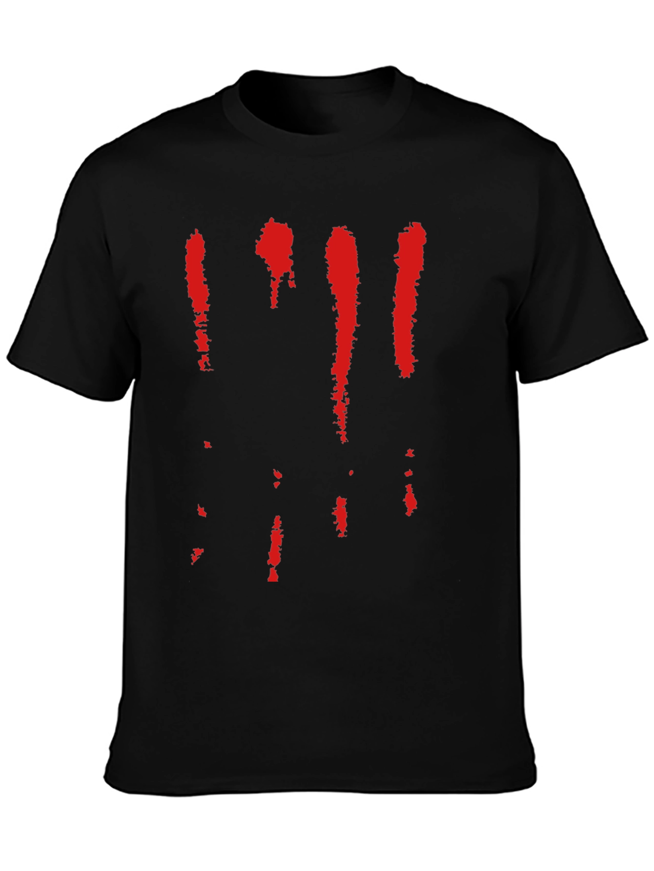 Bloody Stripe Graphic Tee - Mens Black Cotton T-Shirt