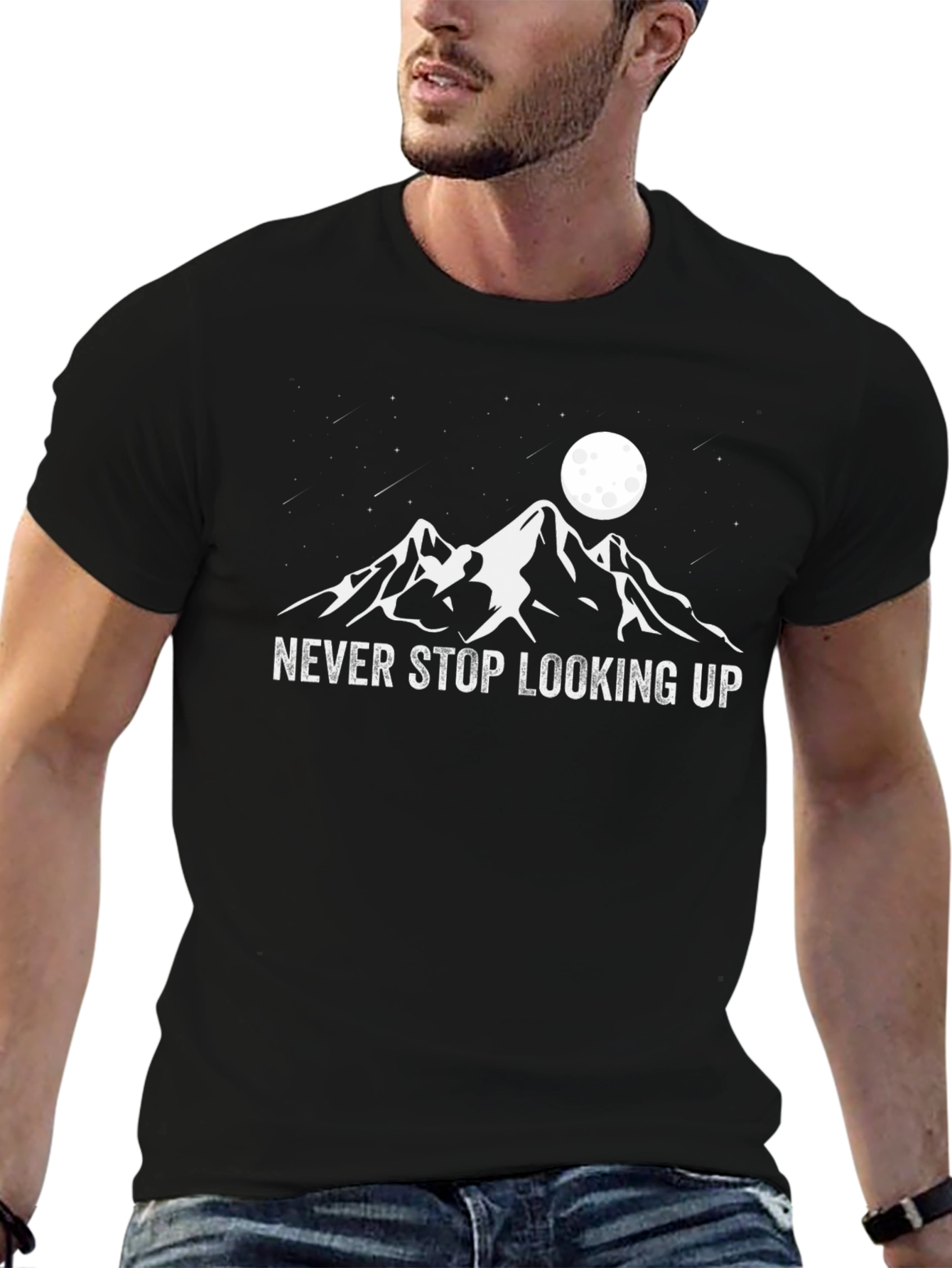 Never Stop Looking Up Black T-Shirt