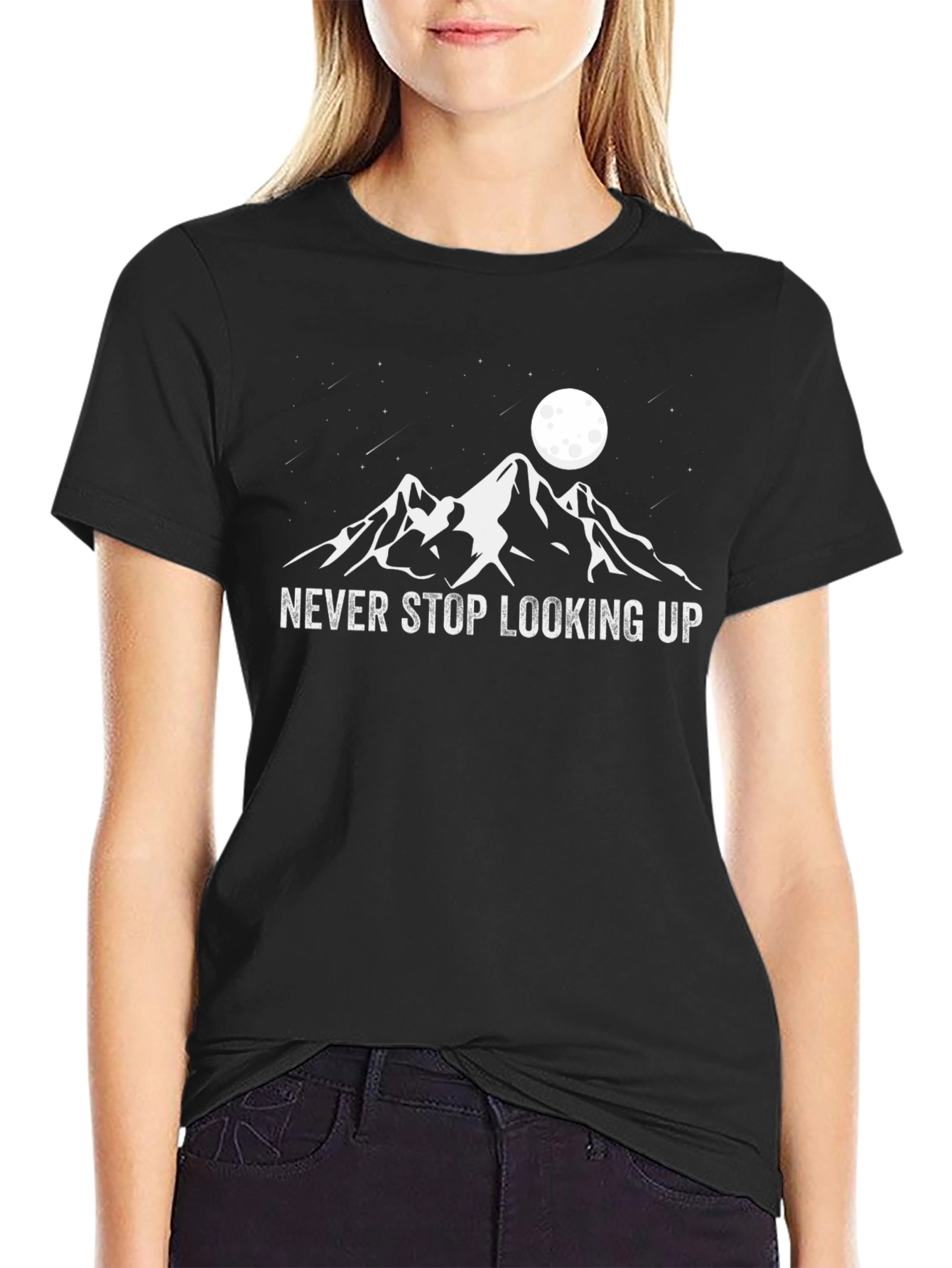 Never Stop Looking Up Black T-Shirt