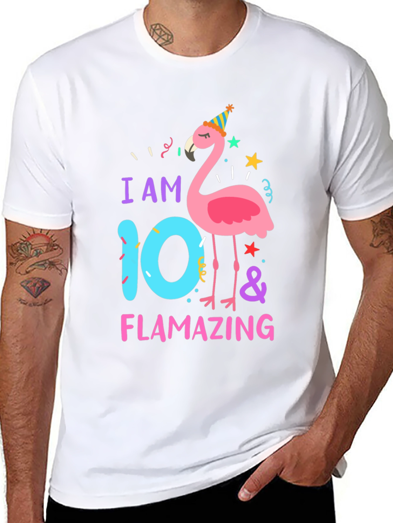 Flamazing 10th Birthday T-Shirt - Flamingo Party
