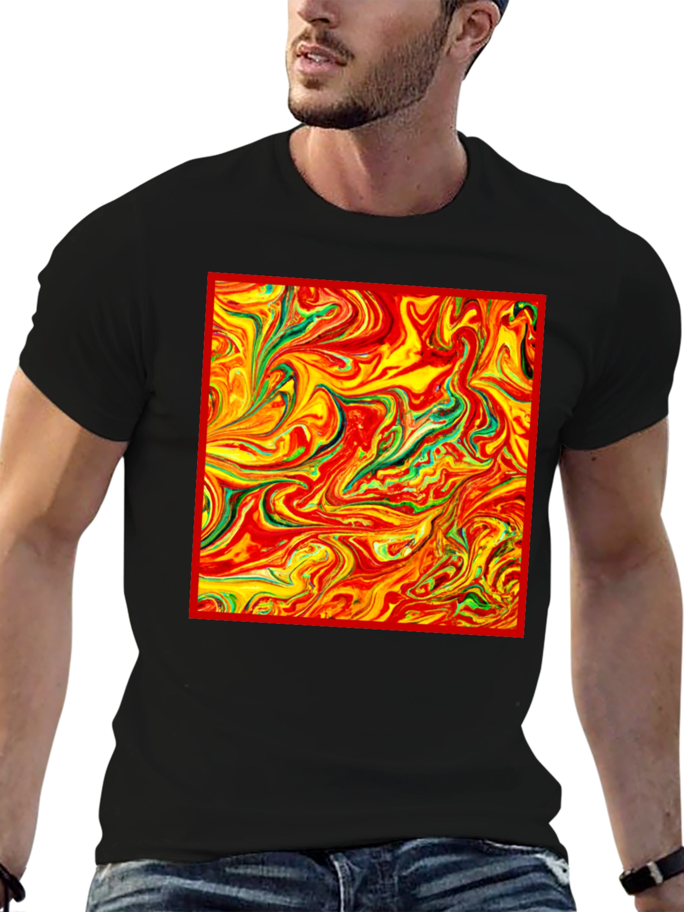 Abstract Swirl Tee - Vivid Artistic Print