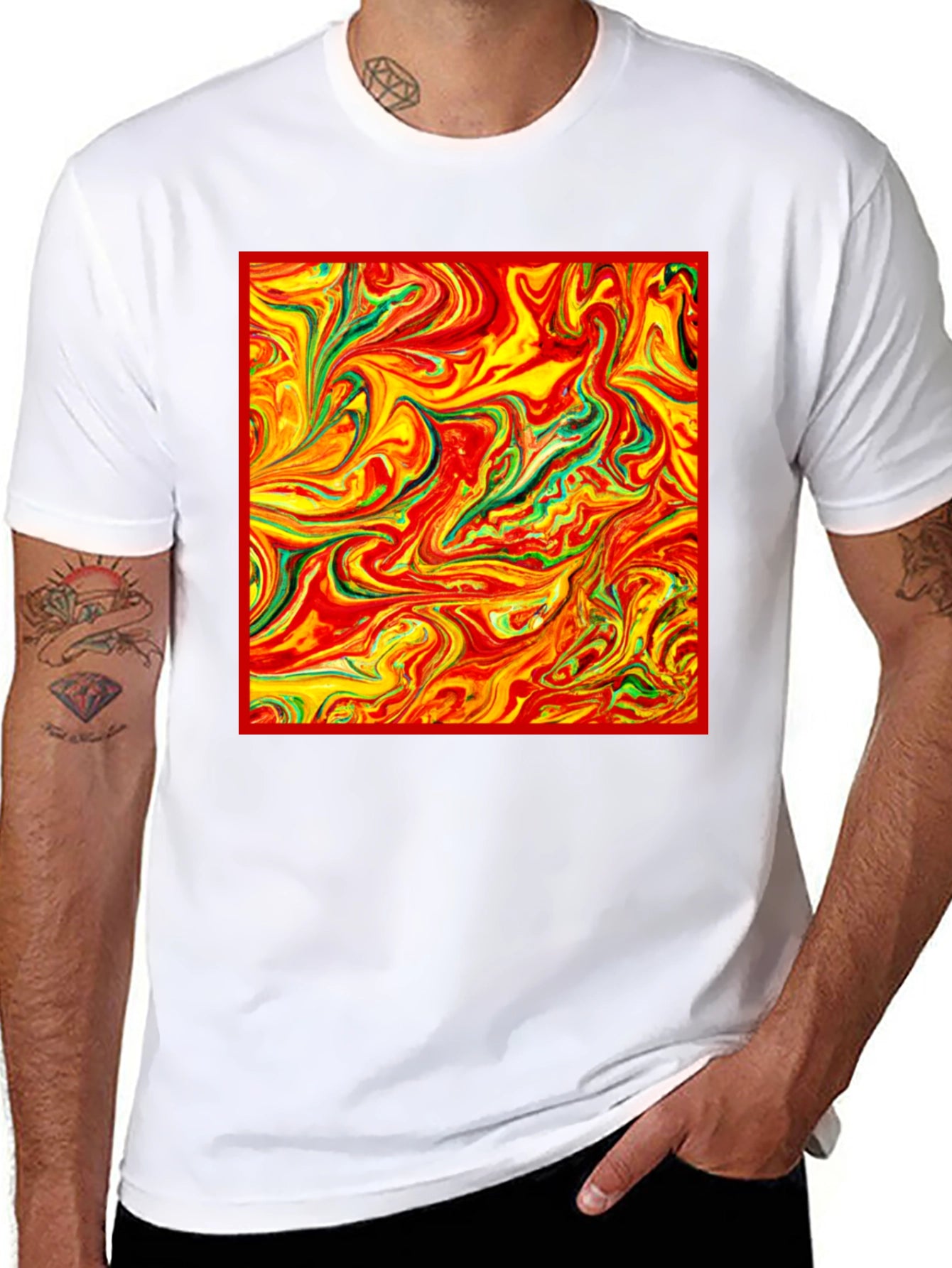 Abstract Swirl Tee - Vivid Artistic Print