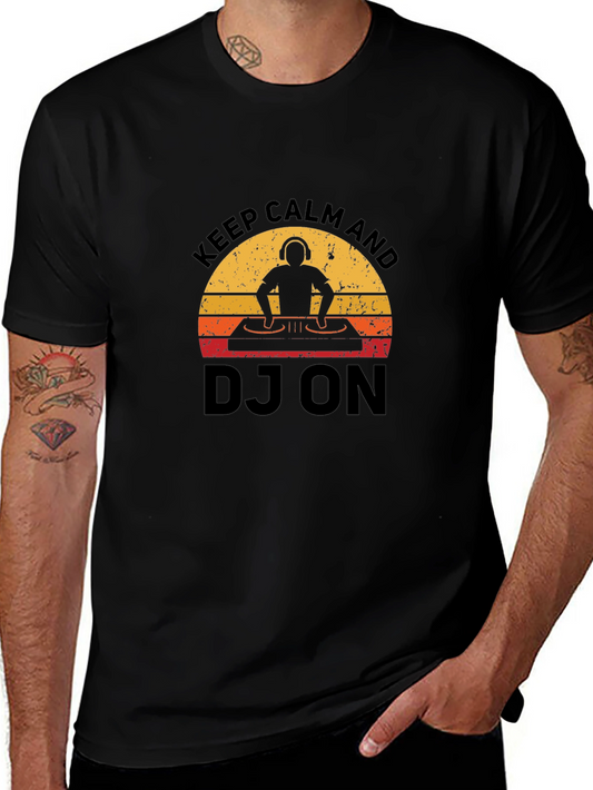 Keep Calm and DJ On T-Shirt - Stylish DJ Graphic Tee