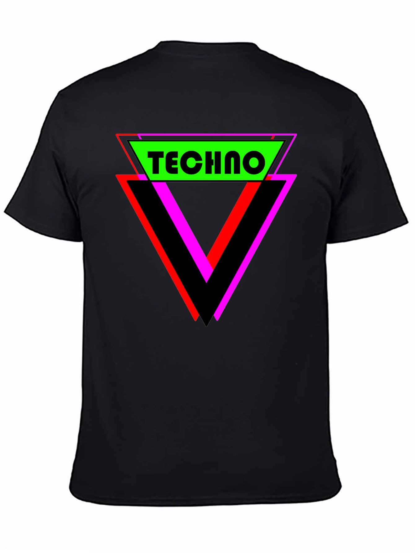 Retro Techno Graphic T-Shirt - Black