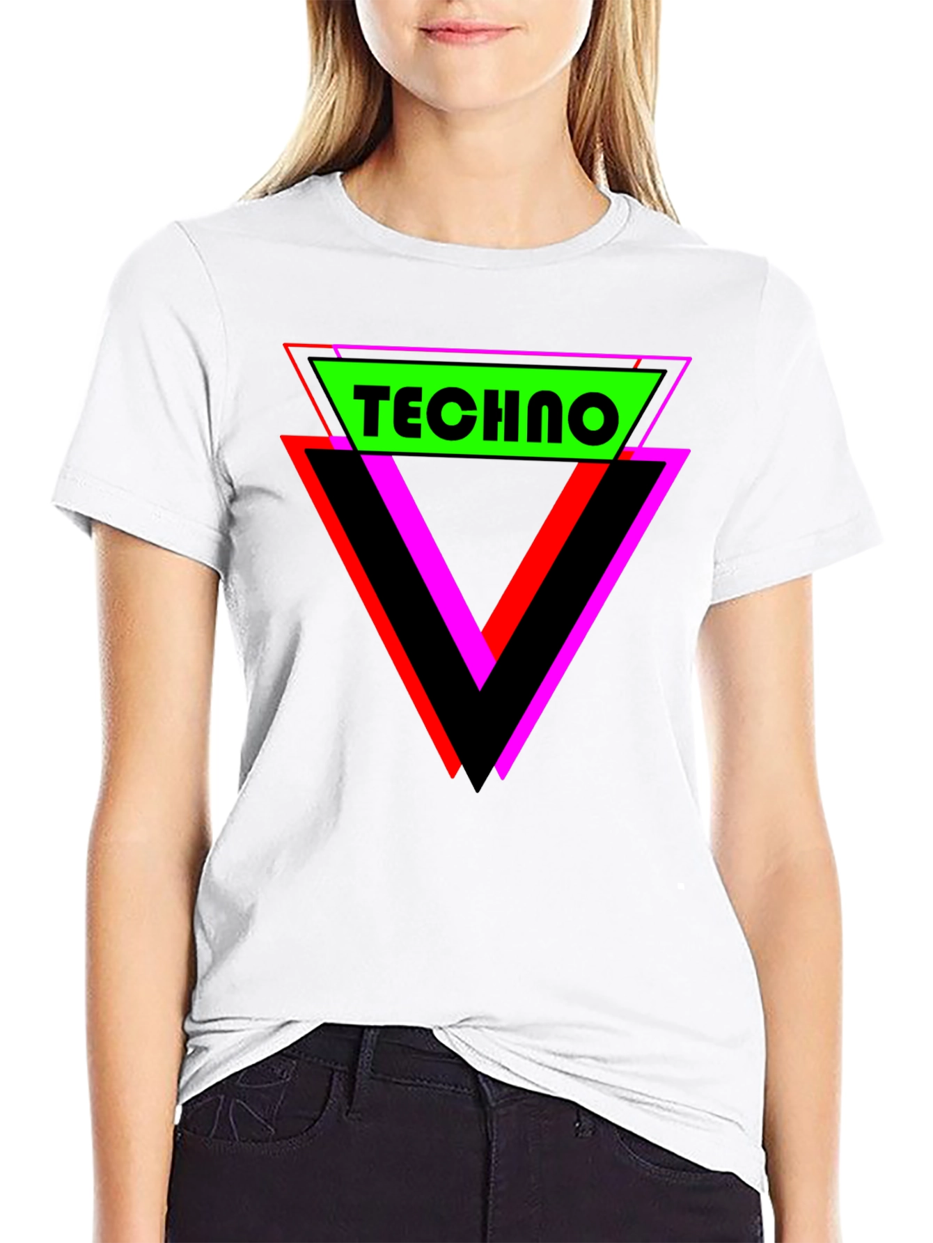 Retro Techno Graphic T-Shirt - Black