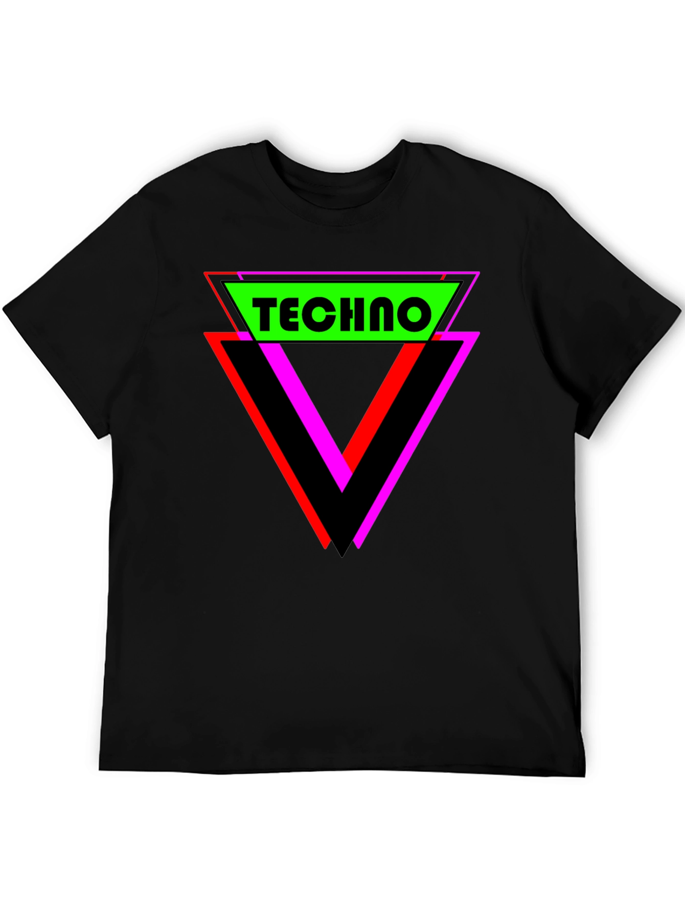 Retro Techno Graphic T-Shirt - Black