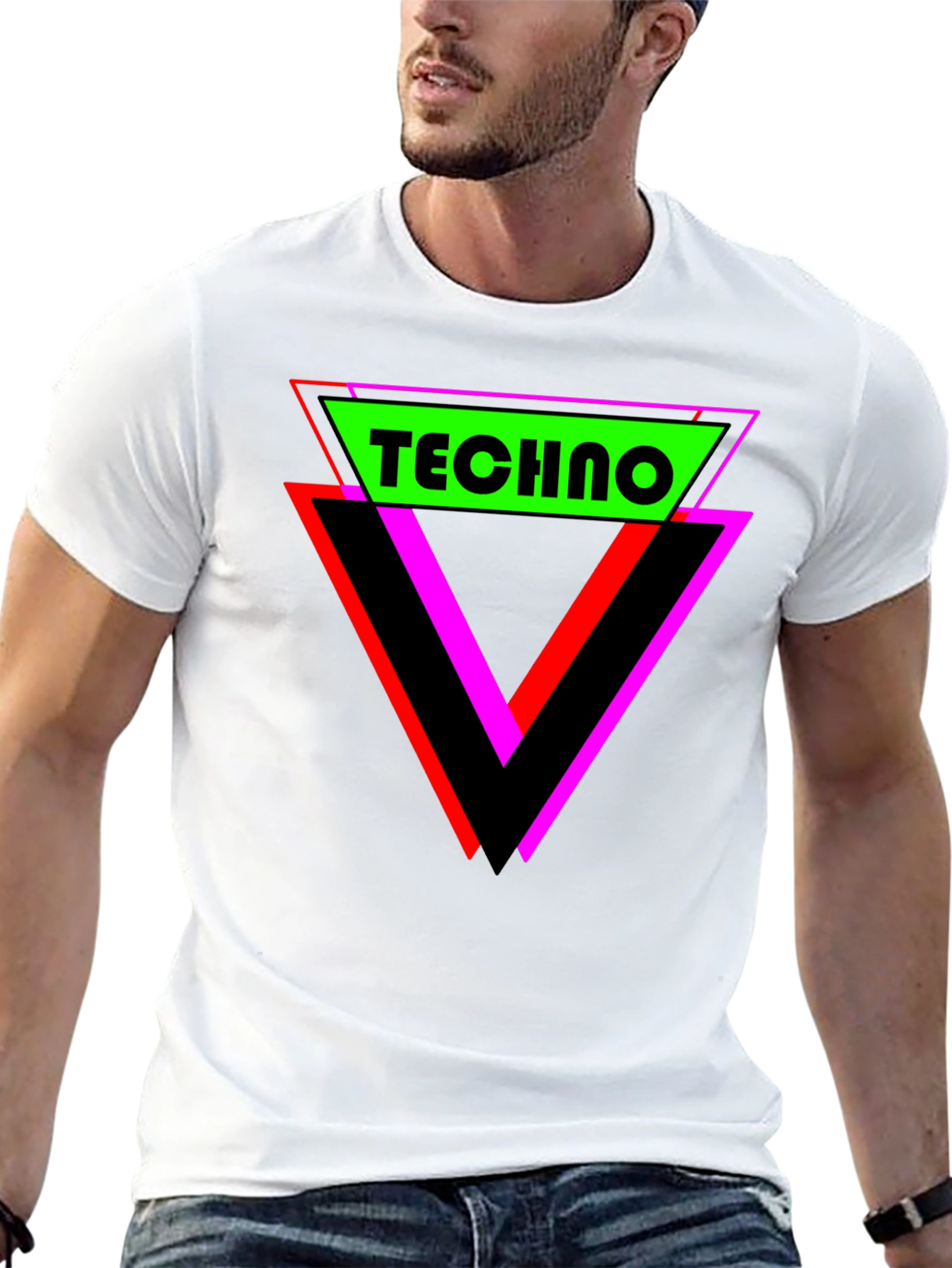 Retro Techno Graphic T-Shirt - Black