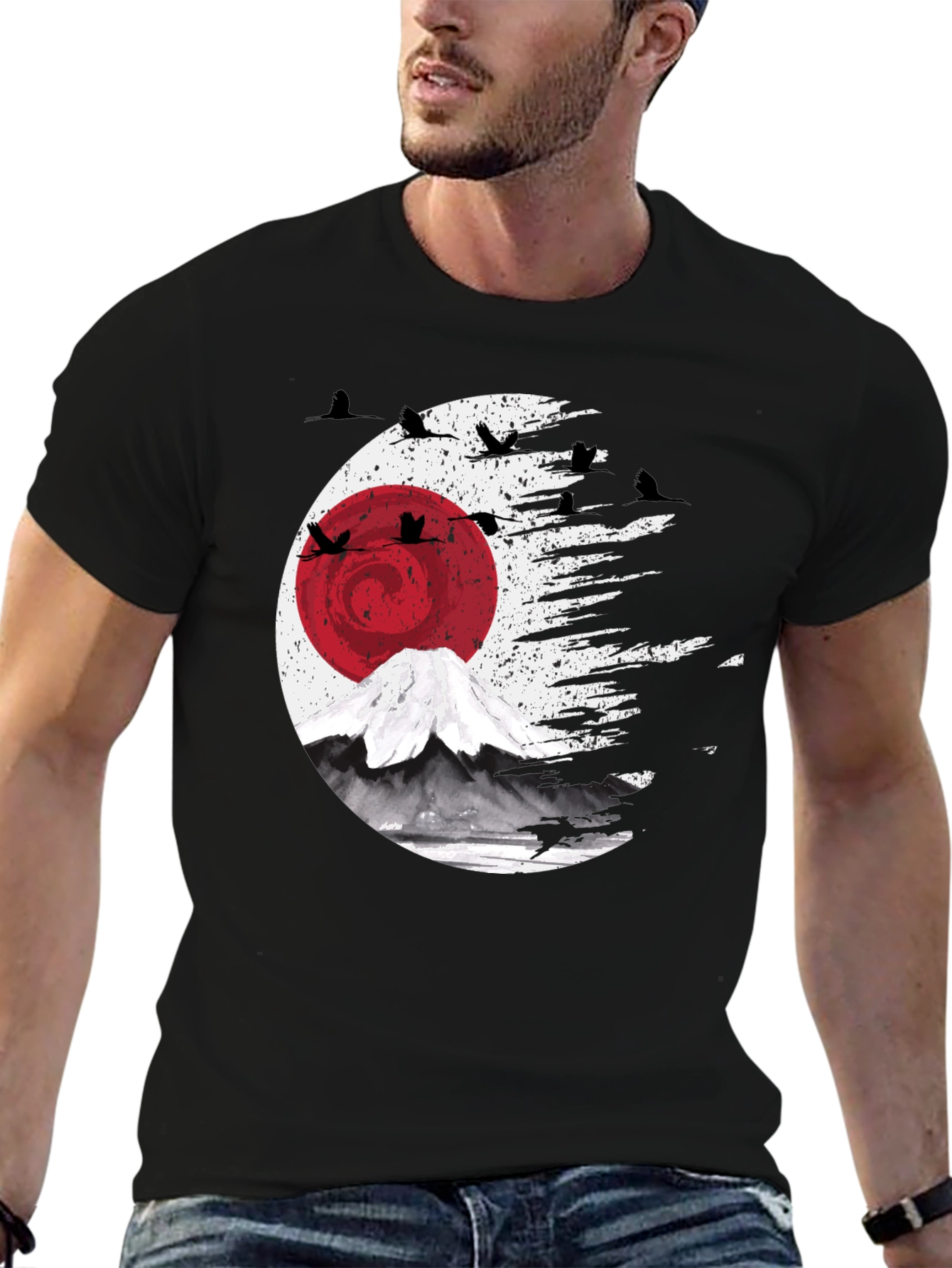 Japanese Sunrise Mountain Graphic Tee