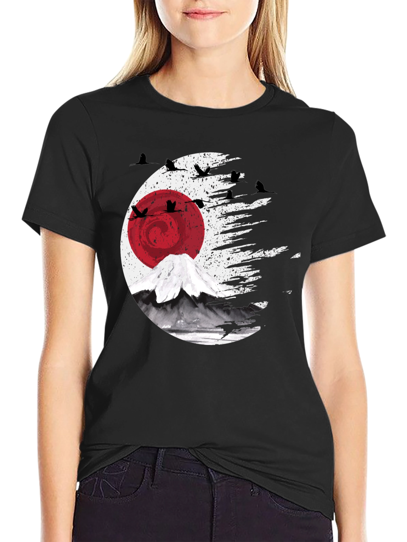 Japanese Sunrise Mountain Graphic Tee