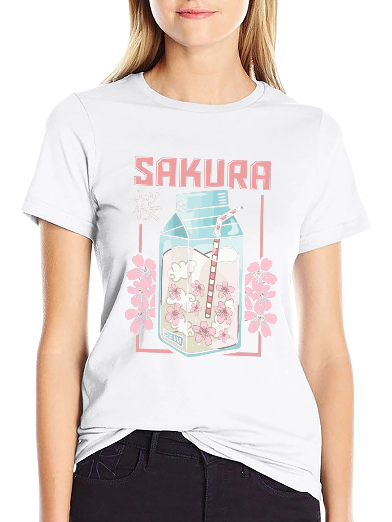 Sakura Milk Carton T-Shirt - Anime Style