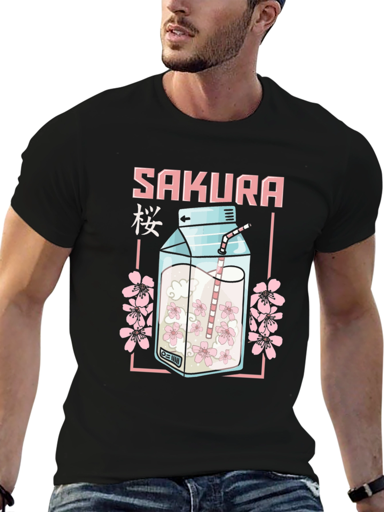 Sakura Milk Carton T-Shirt - Anime Style