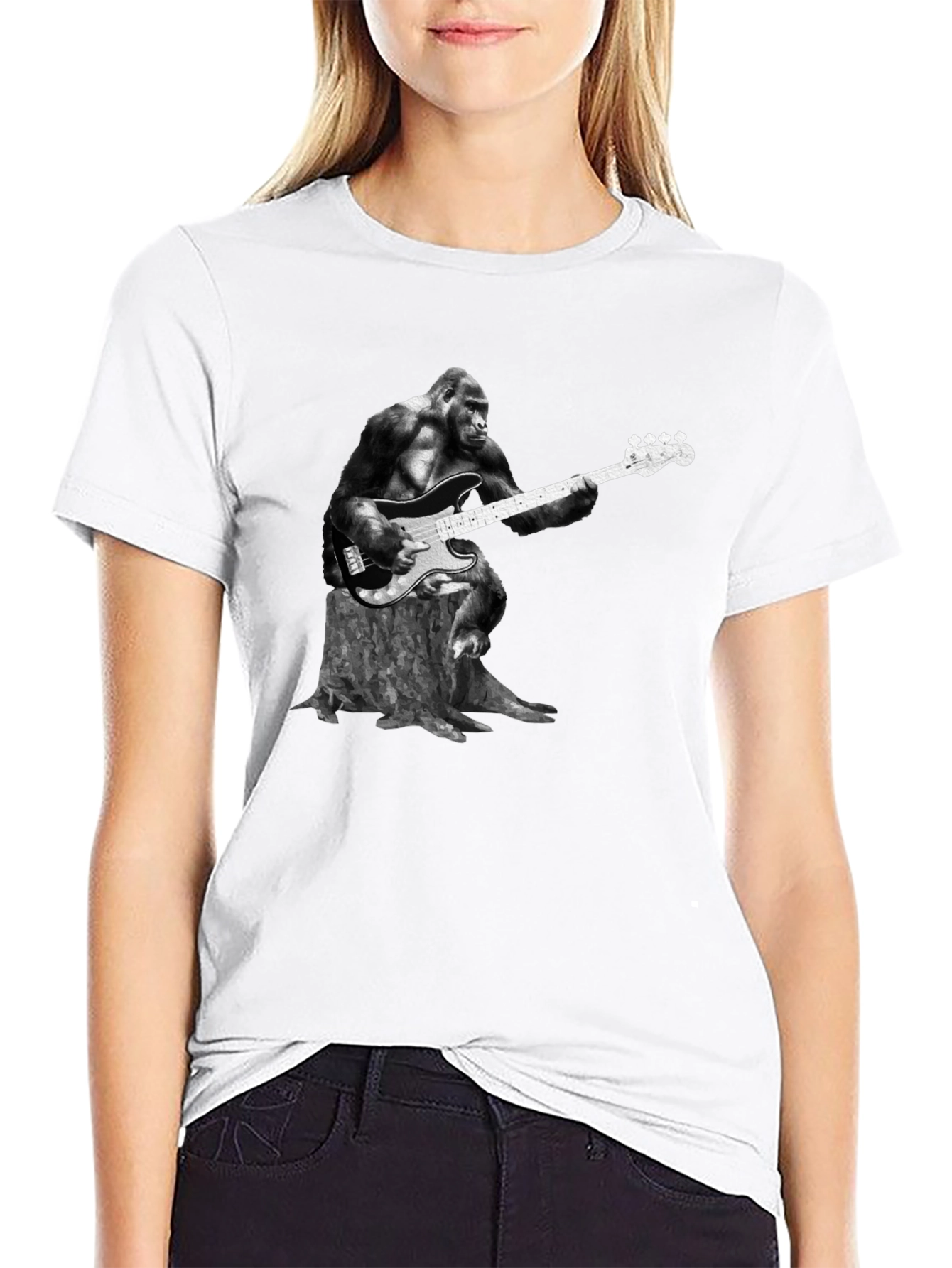 Gorilla Guitarist Graphic Tee - Black T-Shirt