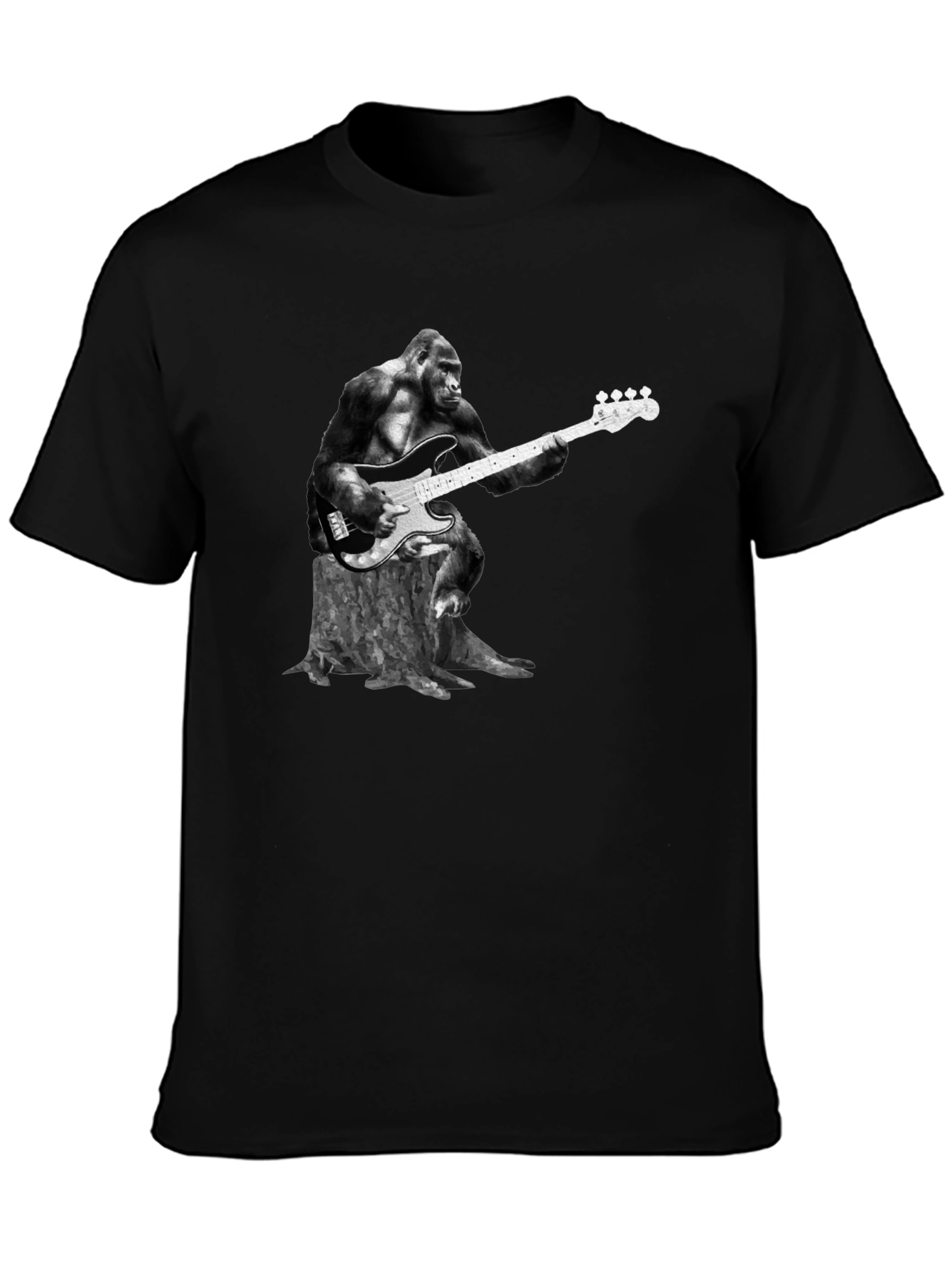 Gorilla Guitarist Graphic Tee - Black T-Shirt