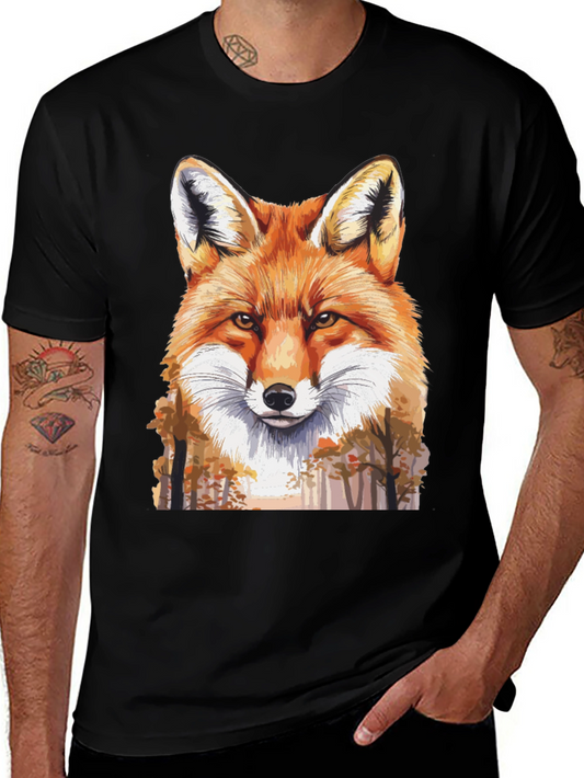 Fox Graphic Print Black T-Shirt