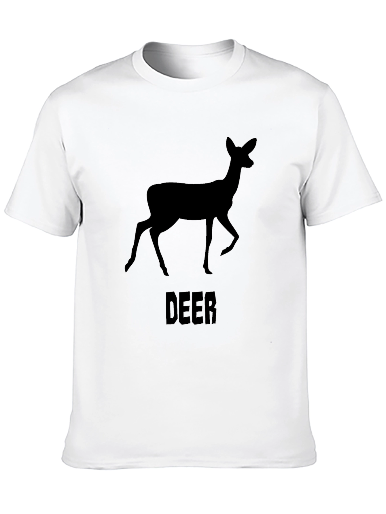 Deer Graphic Print Crew Neck T-Shirt