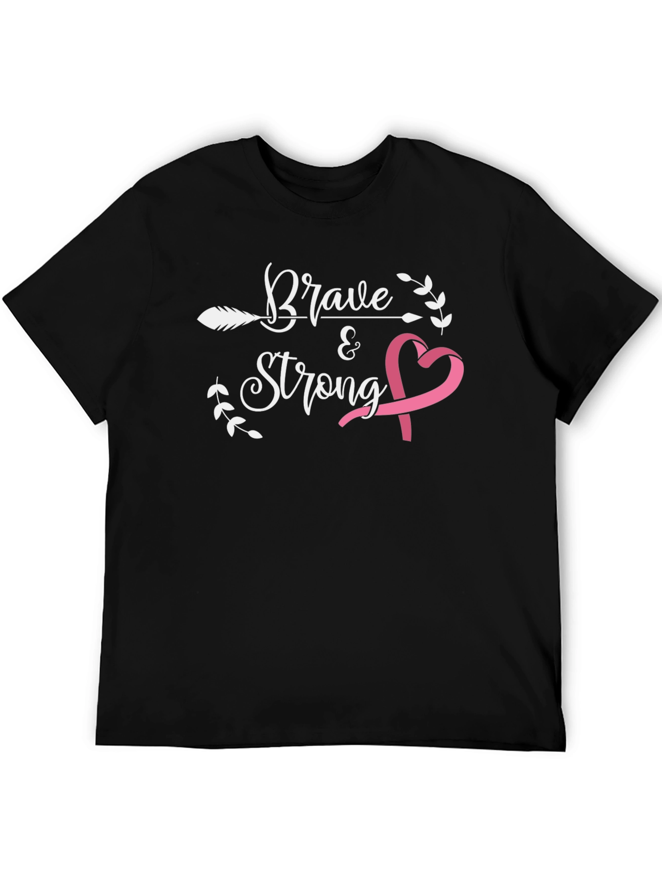 Brave & Strong Ribbon Graphic Tee - Black